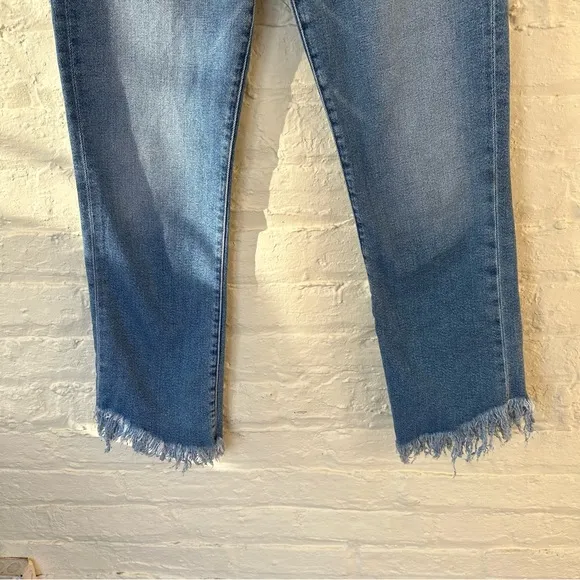 Frame Le High Straight Josie Wash Bohemiam Fringed Ankle Hem 70's SZ 26