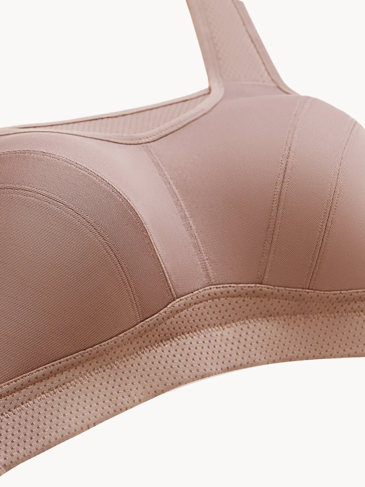 Full Coverage Solid Absorb Breathable Wirefree Sports Bra Amber