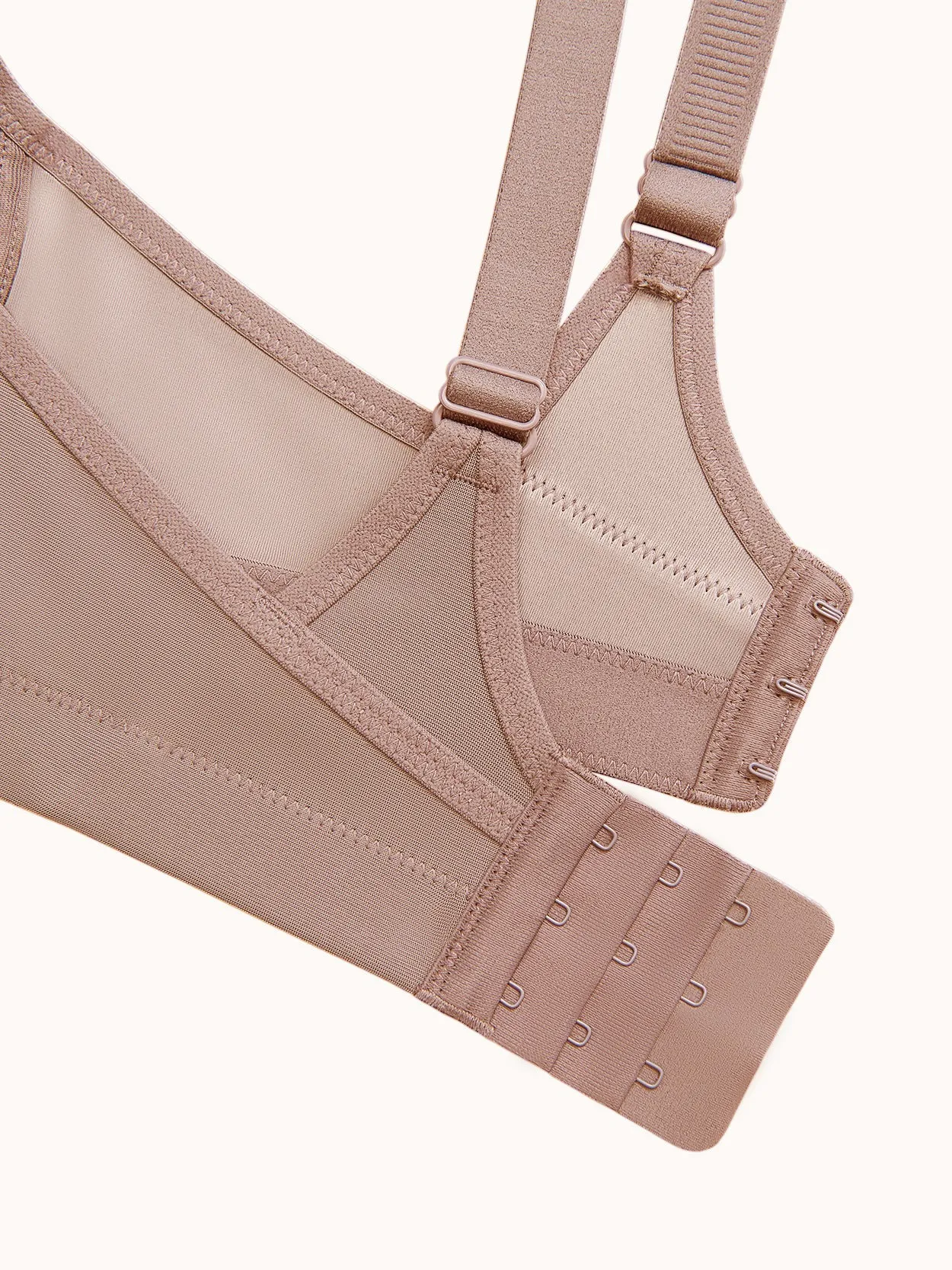 Full Coverage Solid Absorb Breathable Wirefree Sports Bra Amber