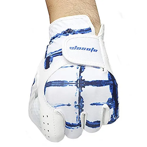 Golf Glove for Men's Left Hand White Soft Leather Breathable Professional Golf Hand Wear
