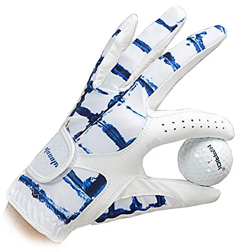 Golf Glove for Men's Left Hand White Soft Leather Breathable Professional Golf Hand Wear