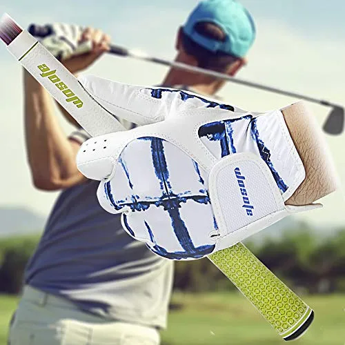 Golf Glove for Men's Left Hand White Soft Leather Breathable Professional Golf Hand Wear