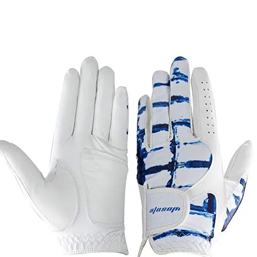 Golf Glove for Men's Left Hand White Soft Leather Breathable Professional Golf Hand Wear