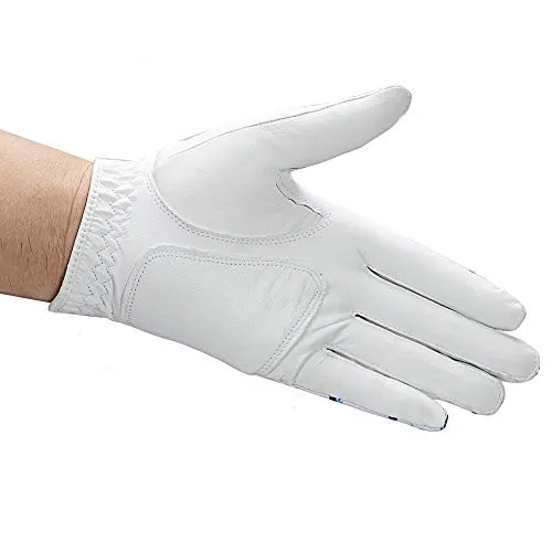 Golf Glove for Men's Left Hand White Soft Leather Breathable Professional Golf Hand Wear