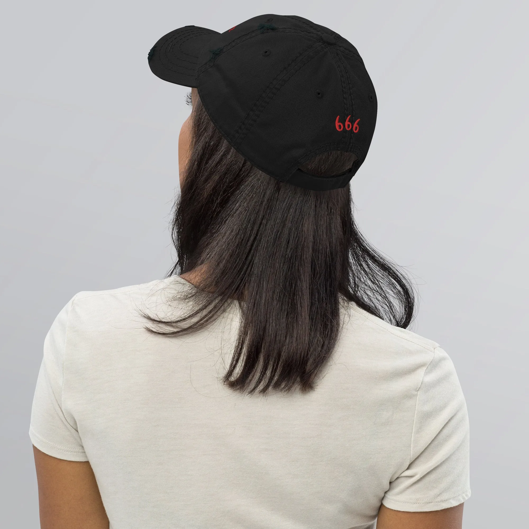 Hail Satan Distressed Dad Hat