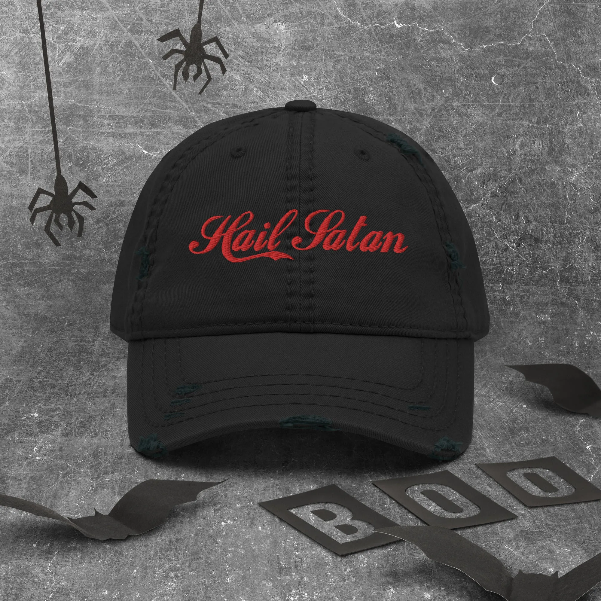 Hail Satan Distressed Dad Hat