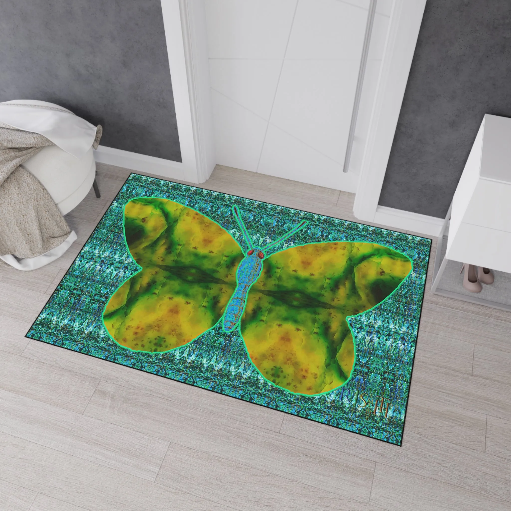 Heavy Duty Floor Mat (Butterfly Glade Denizen & Samhain Dream Thaw 12 & Blue Logo@Alchemic) RJSTH@Fabric#10_10 of 16 RJSTHw2025 RJS