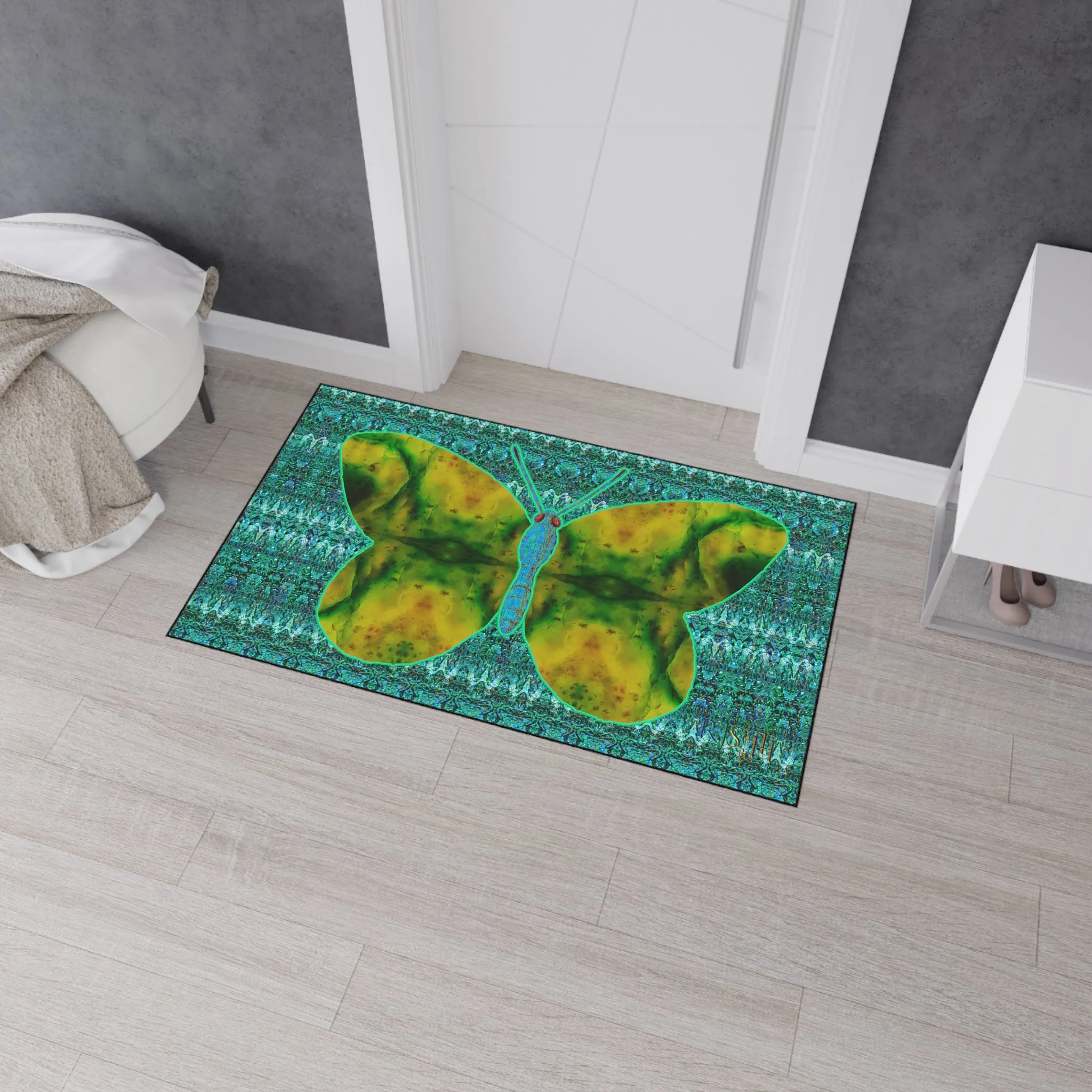 Heavy Duty Floor Mat (Butterfly Glade Denizen & Samhain Dream Thaw 12 & Blue Logo@Alchemic) RJSTH@Fabric#10_10 of 16 RJSTHw2025 RJS