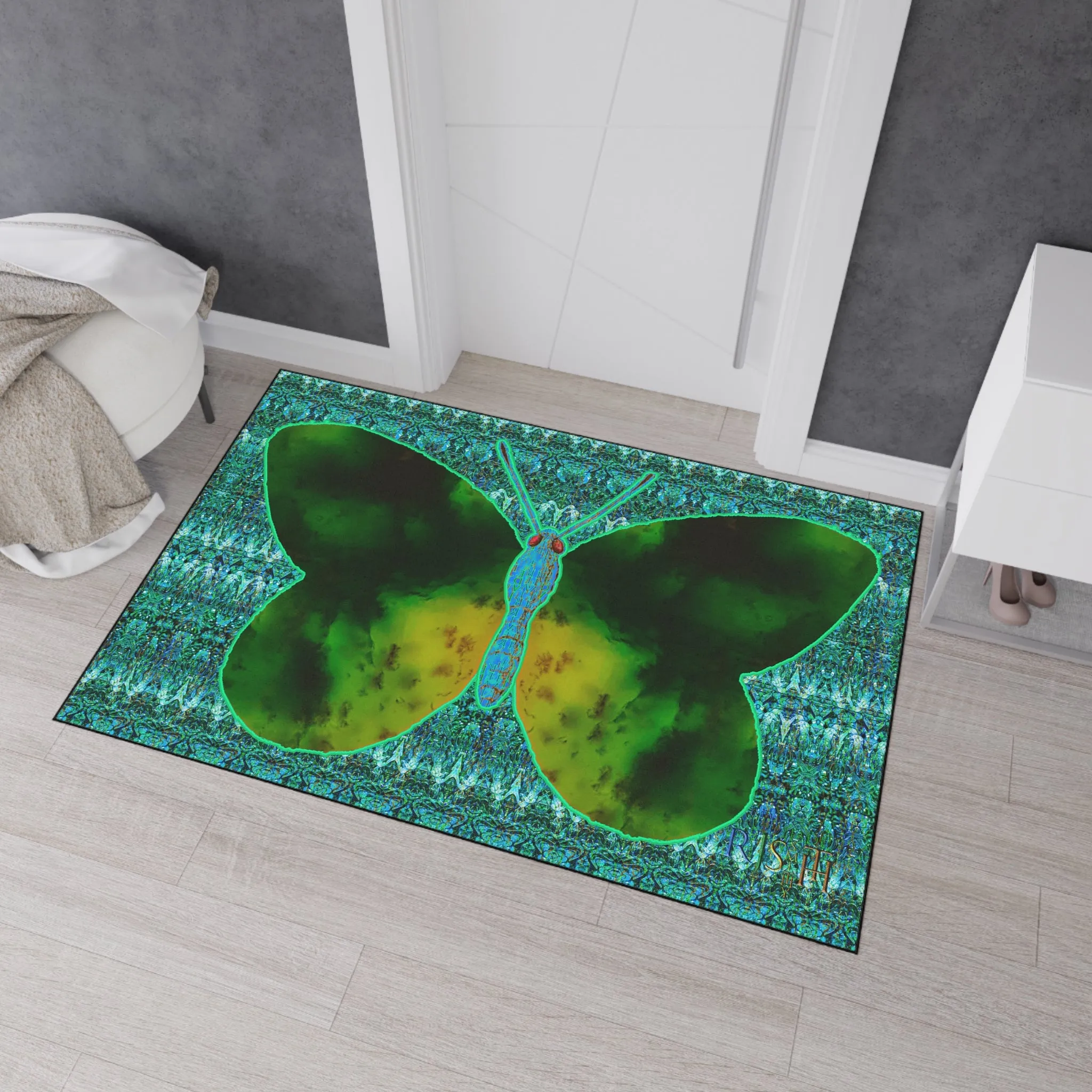 Heavy Duty Floor Mat (Butterfly Glade Denizen & Samhain Dream Thaw 12 & Blue Logo@Alchemic) RJSTH@Fabric#10_15 of 16 RJSTHw2025 RJS