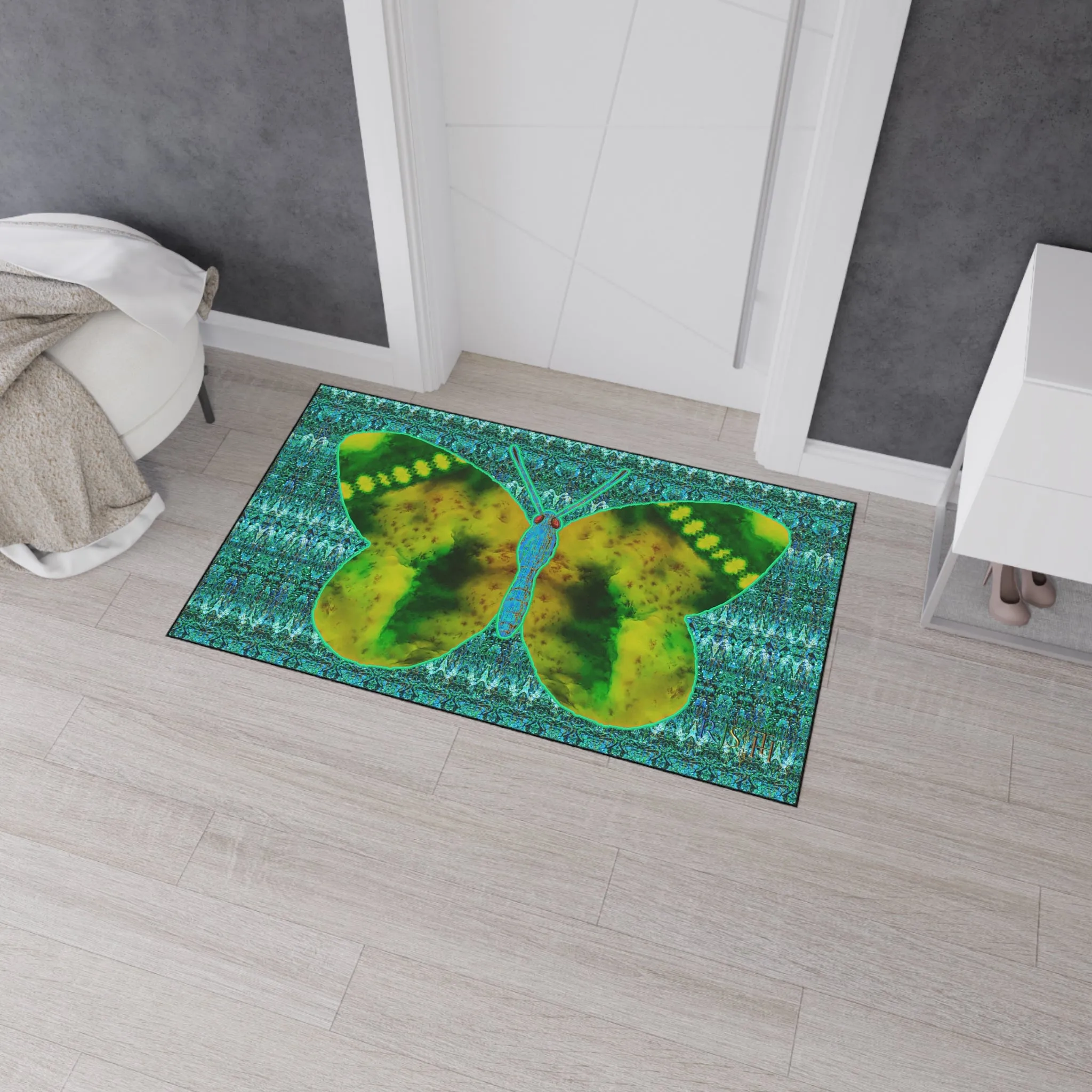 Heavy Duty Floor Mat (Butterfly Glade Denizen & Samhain Dream Thaw 12 & Blue Logo@Alchemic) RJSTH@Fabric#10_5 of 16 RJSTHw2025 RJS