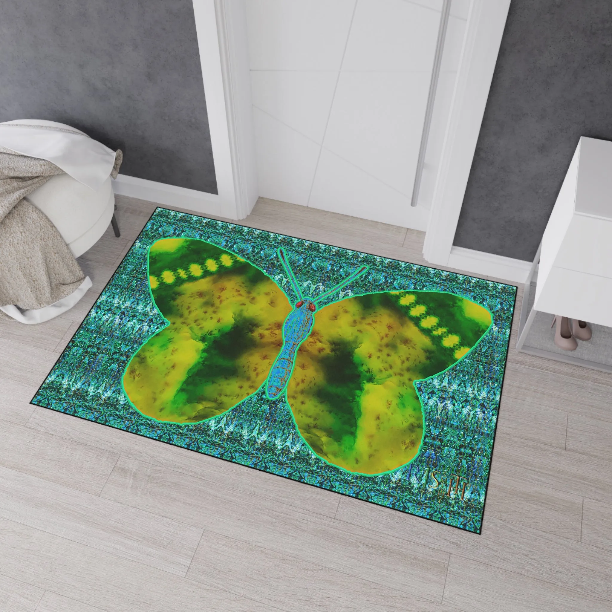 Heavy Duty Floor Mat (Butterfly Glade Denizen & Samhain Dream Thaw 12 & Blue Logo@Alchemic) RJSTH@Fabric#10_5 of 16 RJSTHw2025 RJS