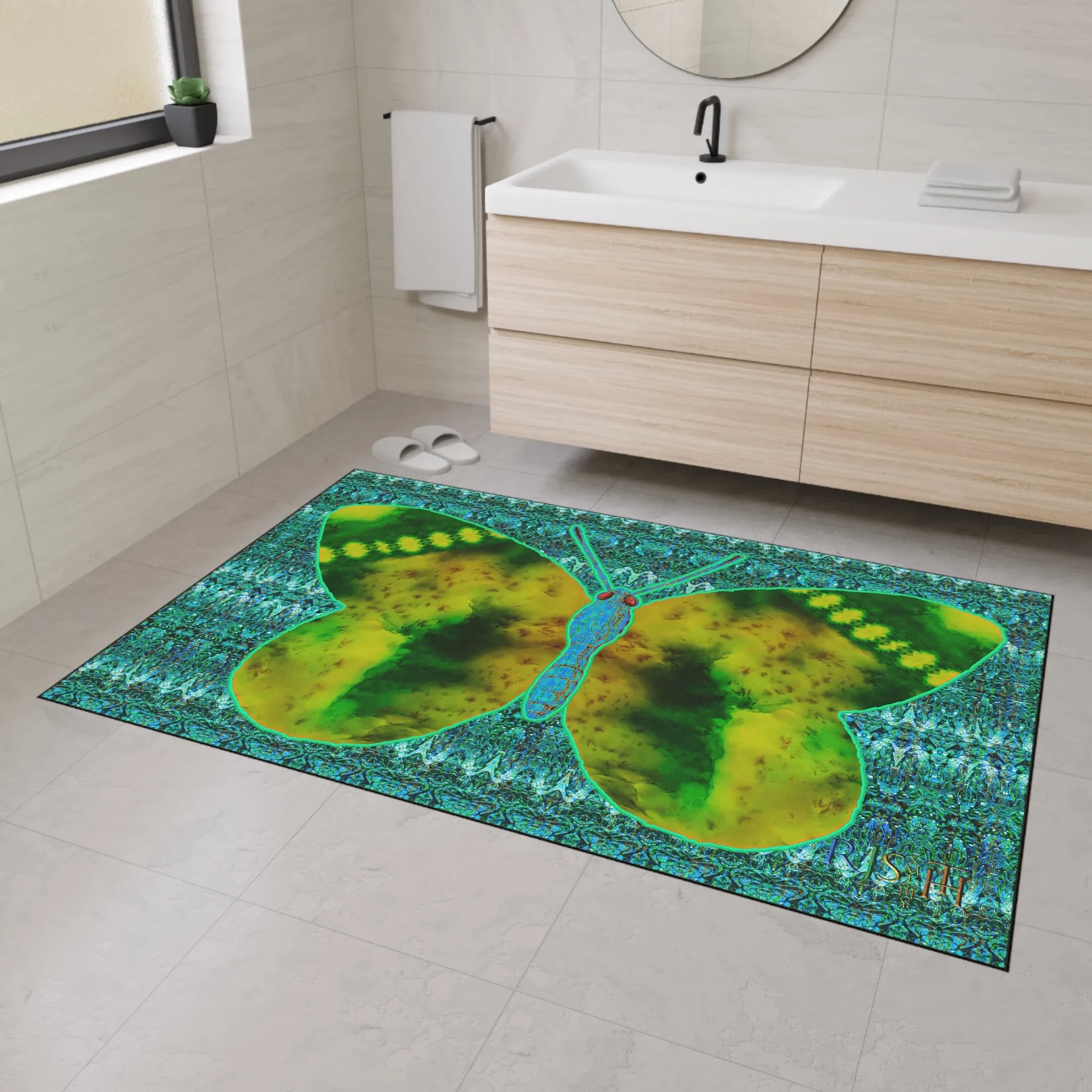 Heavy Duty Floor Mat (Butterfly Glade Denizen & Samhain Dream Thaw 12 & Blue Logo@Alchemic) RJSTH@Fabric#10_5 of 16 RJSTHw2025 RJS