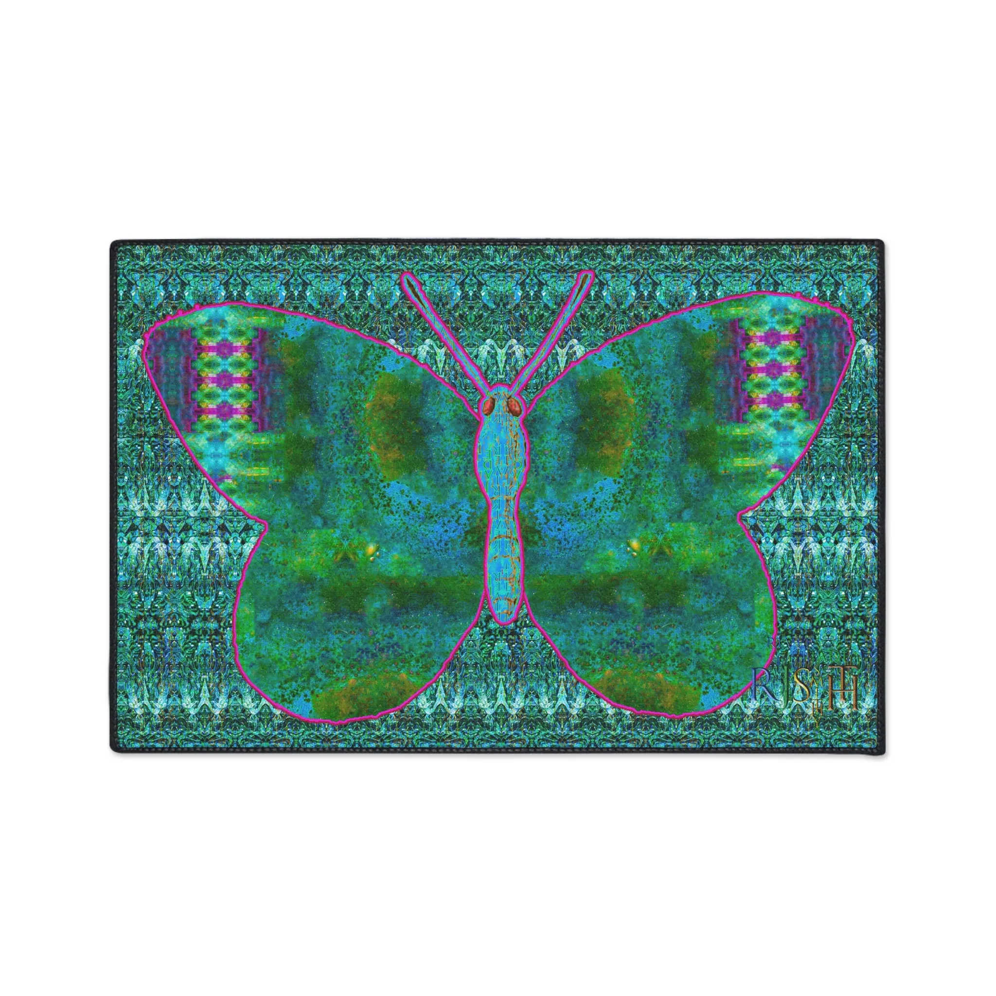Heavy Duty Floor Mat (Butterfly Glade Denizen & Samhain Dream Thaw 12 & Blue Logo@Alchemic) RJSTH@Fabric#11_15 of 16 RJSTHw2025 RJS