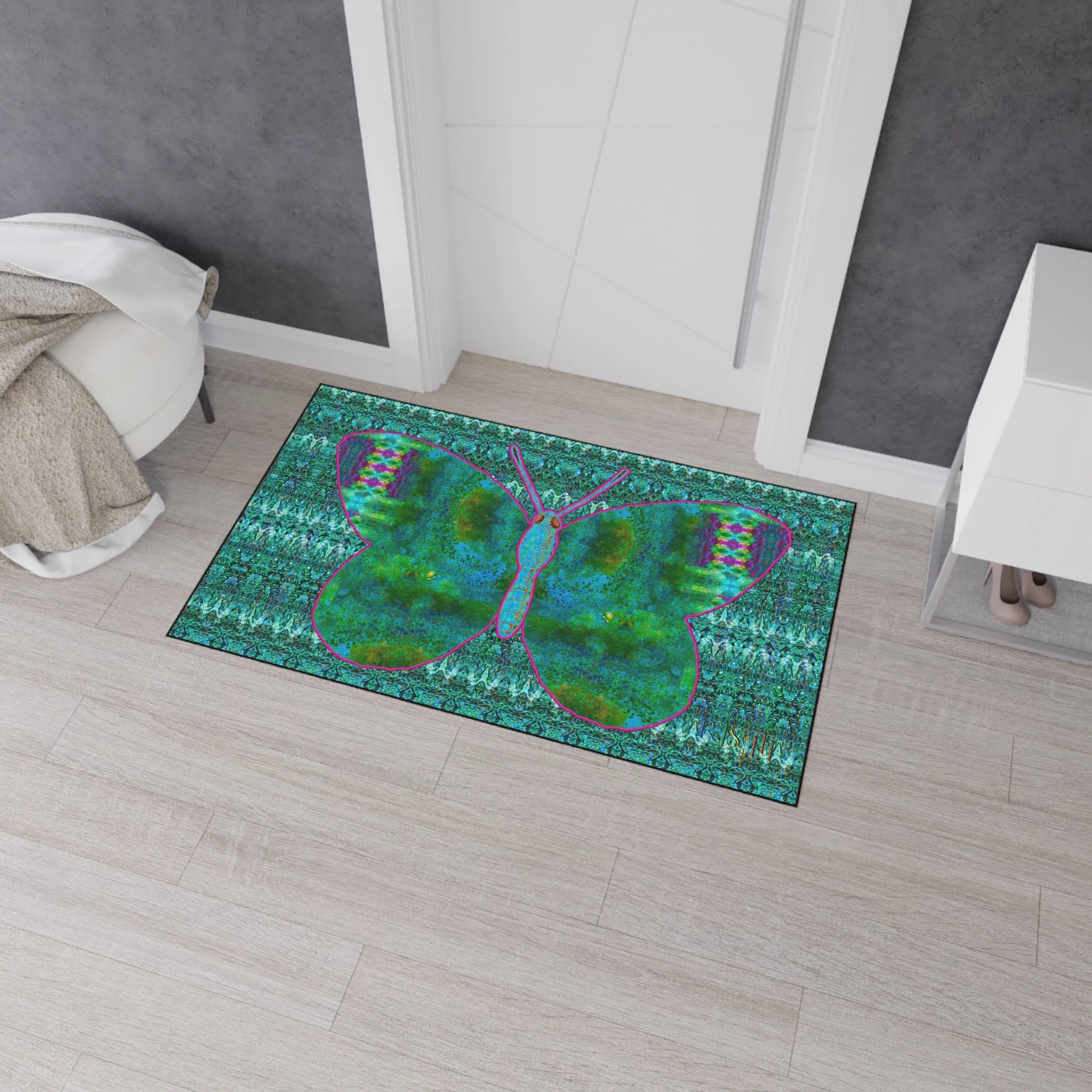 Heavy Duty Floor Mat (Butterfly Glade Denizen & Samhain Dream Thaw 12 & Blue Logo@Alchemic) RJSTH@Fabric#11_15 of 16 RJSTHw2025 RJS
