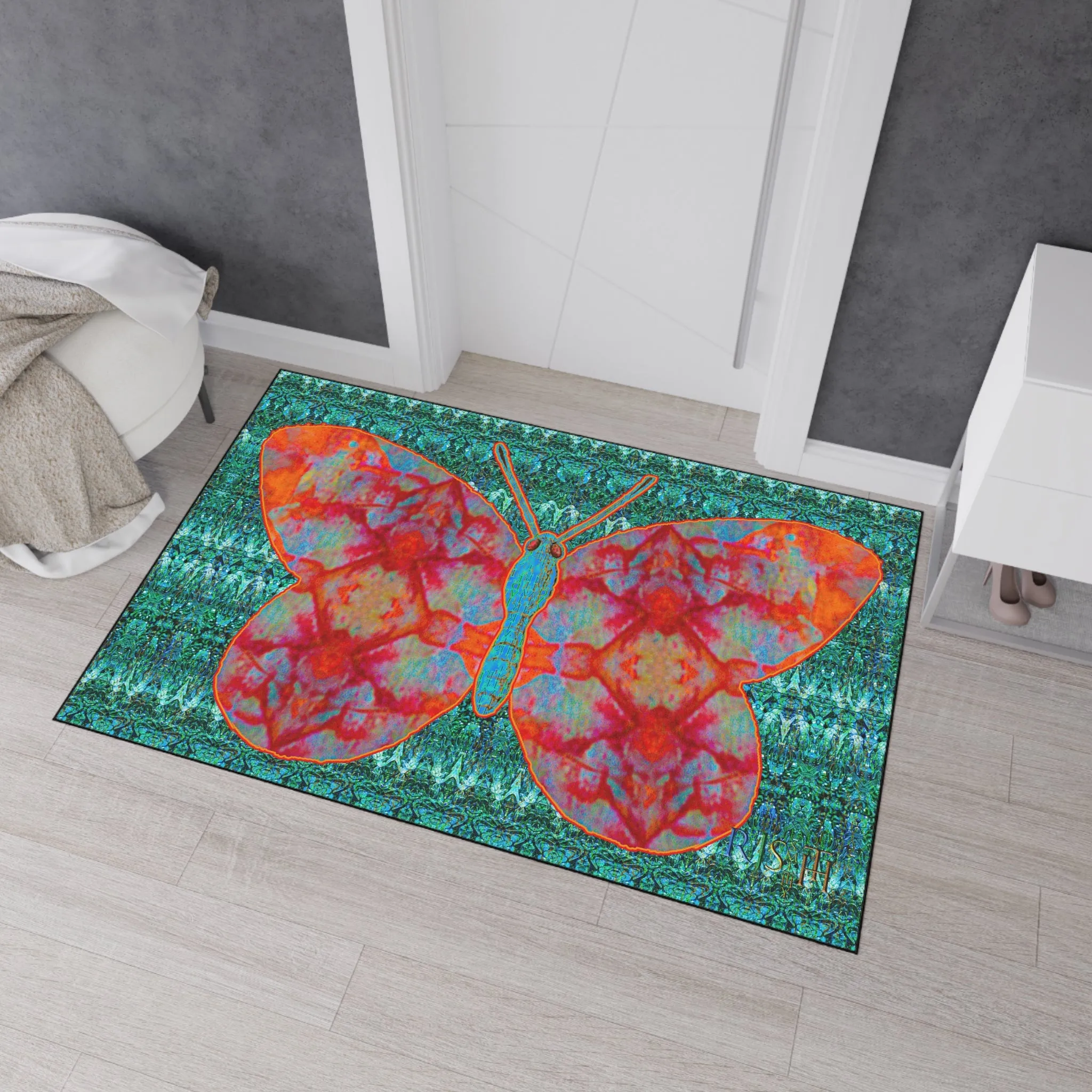 Heavy Duty Floor Mat (Butterfly Glade Denizen & Samhain Dream Thaw 12 & Blue Logo@Alchemic) RJSTH@Fabric#12_1 of 16 RJSTHw2025 RJS