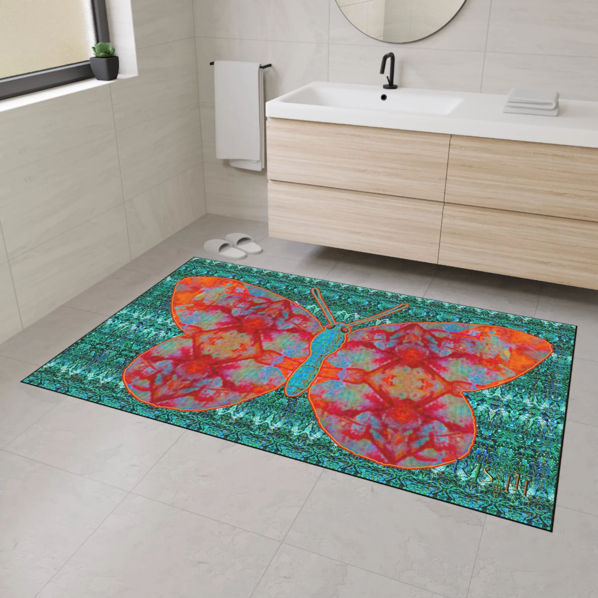 Heavy Duty Floor Mat (Butterfly Glade Denizen & Samhain Dream Thaw 12 & Blue Logo@Alchemic) RJSTH@Fabric#12_1 of 16 RJSTHw2025 RJS