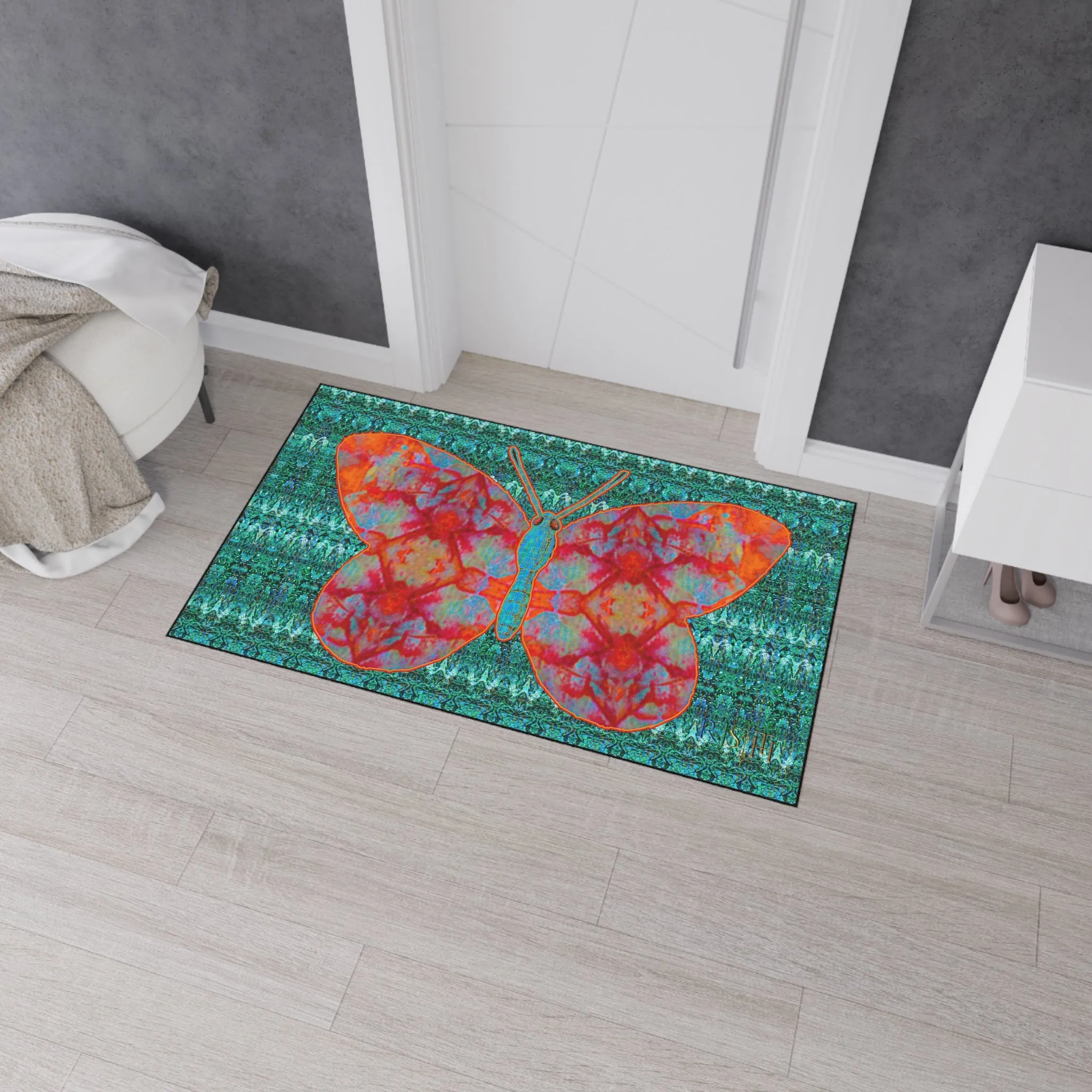 Heavy Duty Floor Mat (Butterfly Glade Denizen & Samhain Dream Thaw 12 & Blue Logo@Alchemic) RJSTH@Fabric#12_1 of 16 RJSTHw2025 RJS