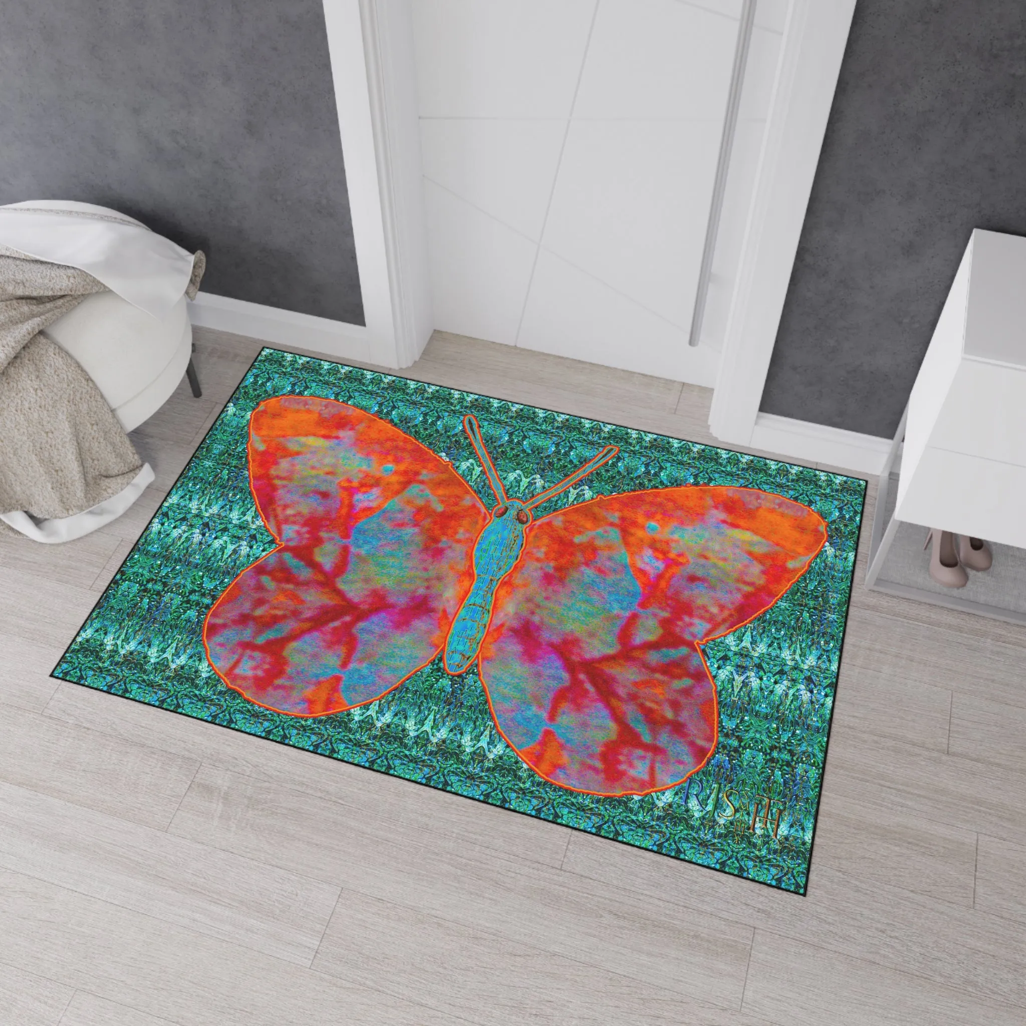 Heavy Duty Floor Mat (Butterfly Glade Denizen & Samhain Dream Thaw 12 & Blue Logo@Alchemic) RJSTH@Fabric#12_2 of 16 RJSTHw2025 RJS