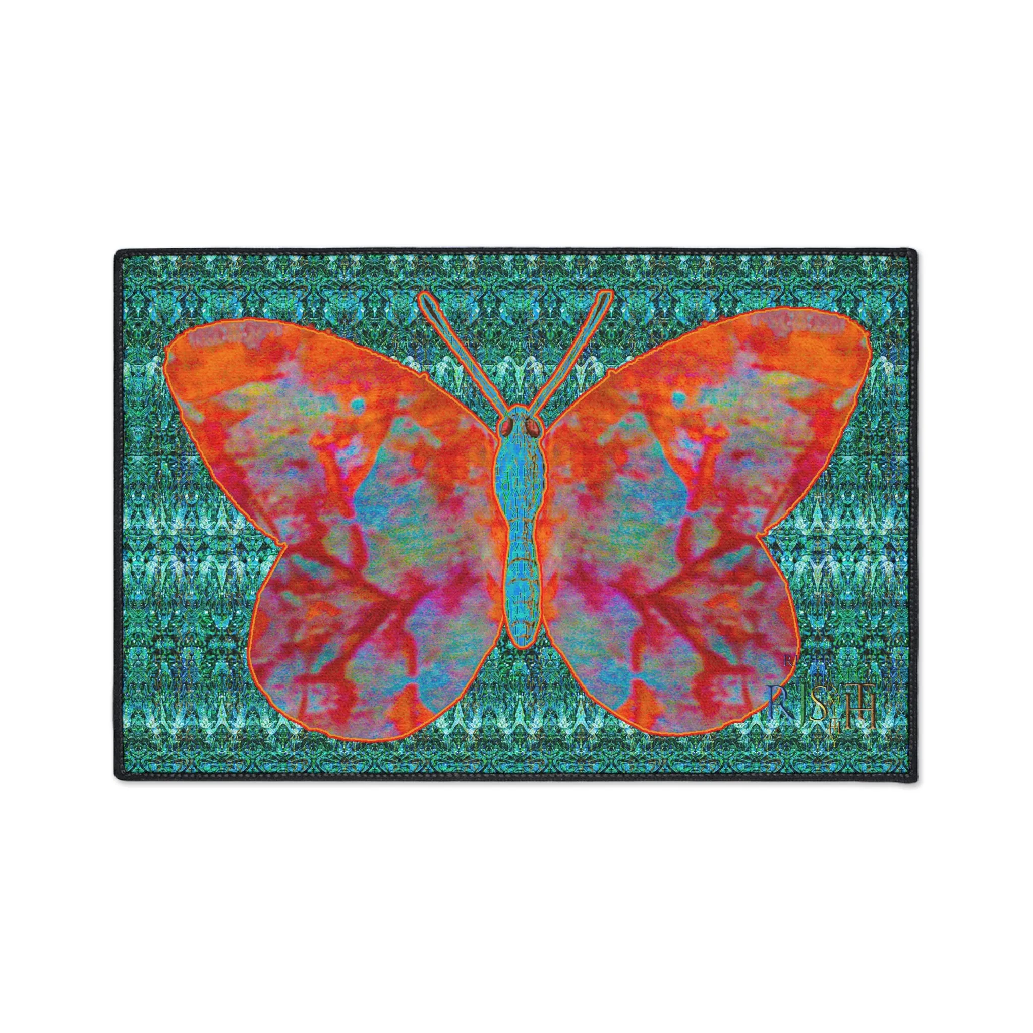 Heavy Duty Floor Mat (Butterfly Glade Denizen & Samhain Dream Thaw 12 & Blue Logo@Alchemic) RJSTH@Fabric#12_2 of 16 RJSTHw2025 RJS