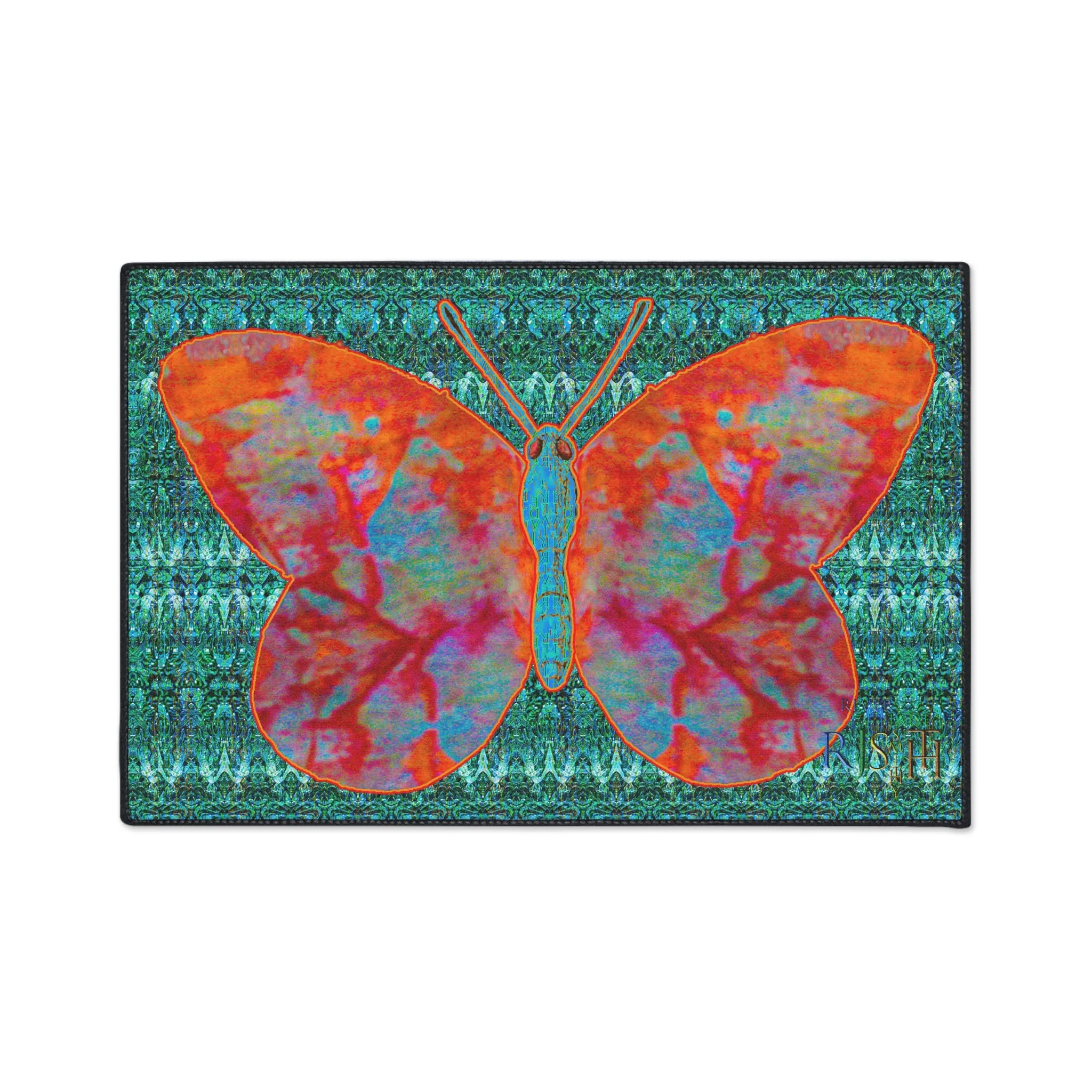 Heavy Duty Floor Mat (Butterfly Glade Denizen & Samhain Dream Thaw 12 & Blue Logo@Alchemic) RJSTH@Fabric#12_2 of 16 RJSTHw2025 RJS