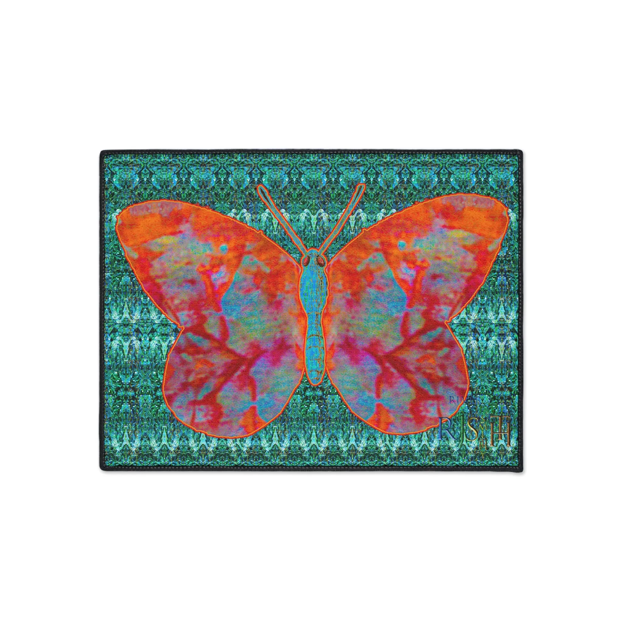 Heavy Duty Floor Mat (Butterfly Glade Denizen & Samhain Dream Thaw 12 & Blue Logo@Alchemic) RJSTH@Fabric#12_2 of 16 RJSTHw2025 RJS
