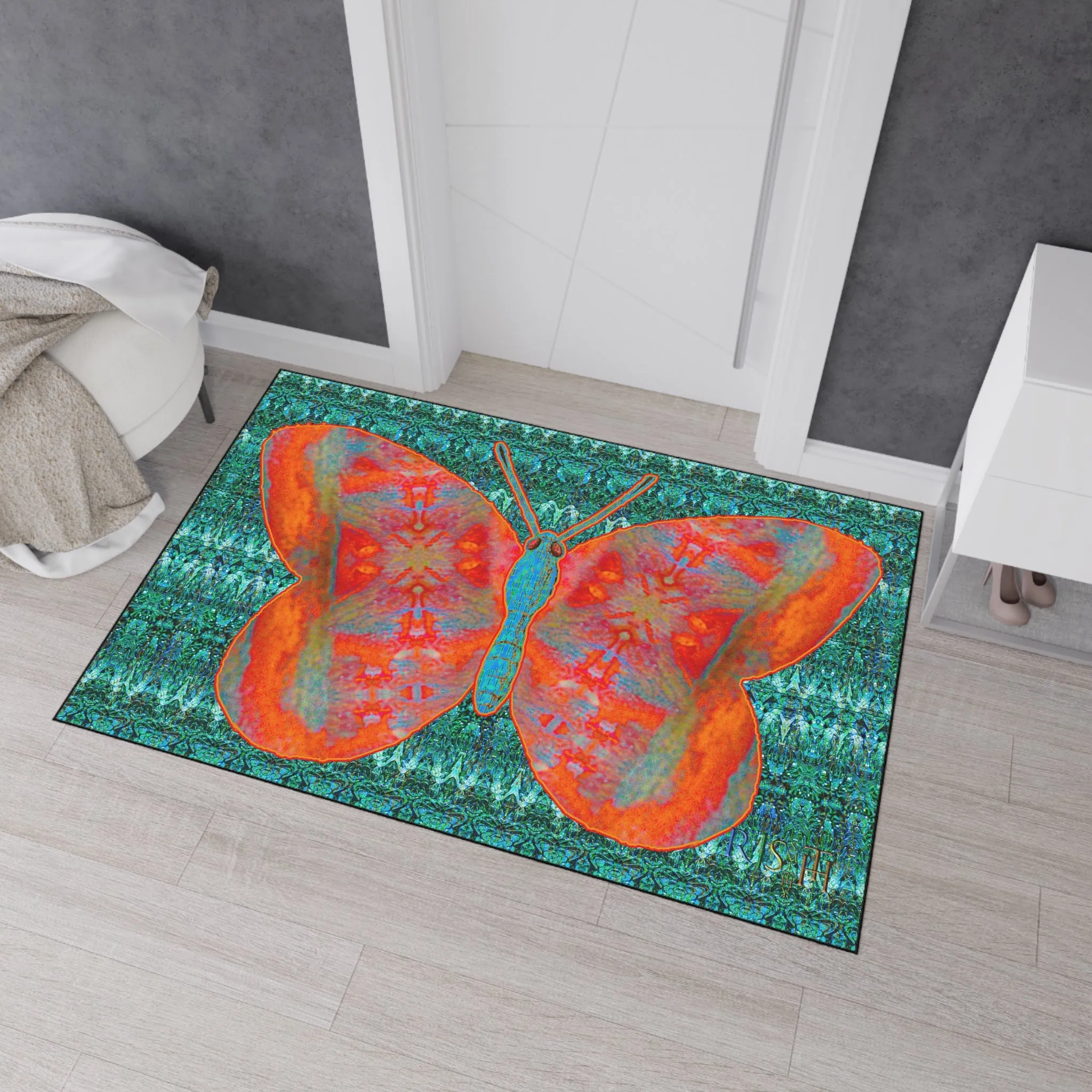Heavy Duty Floor Mat (Butterfly Glade Denizen & Samhain Dream Thaw 12 & Blue Logo@Alchemic) RJSTH@Fabric#12_5 of 16 RJSTHw2025 RJS