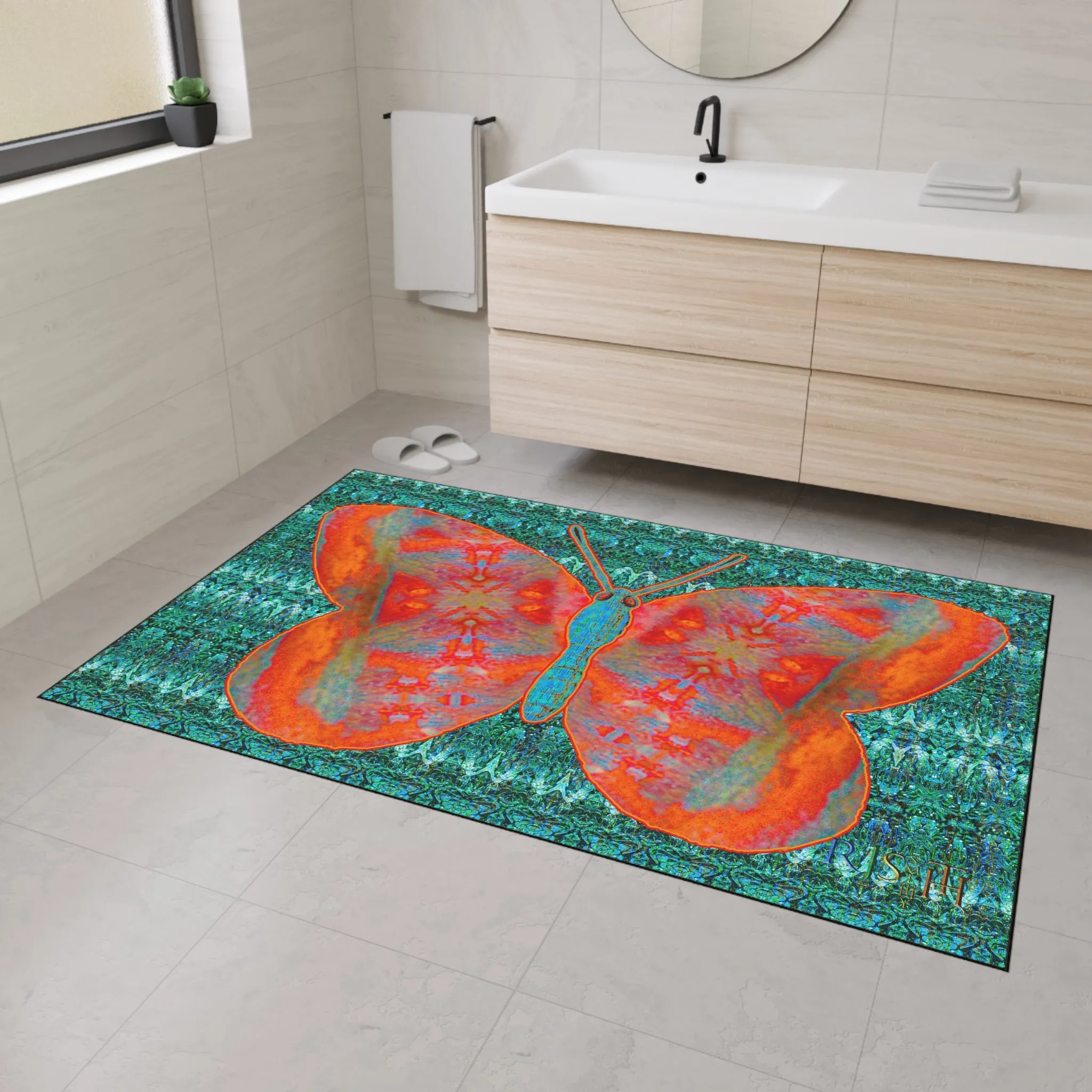 Heavy Duty Floor Mat (Butterfly Glade Denizen & Samhain Dream Thaw 12 & Blue Logo@Alchemic) RJSTH@Fabric#12_5 of 16 RJSTHw2025 RJS