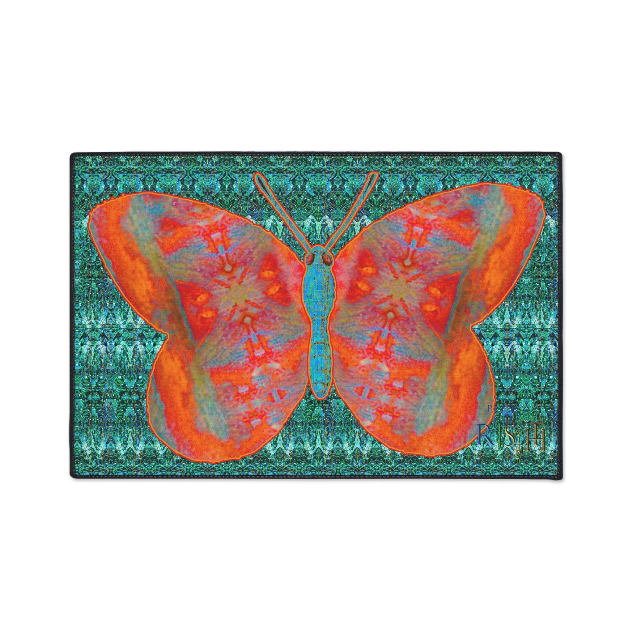 Heavy Duty Floor Mat (Butterfly Glade Denizen & Samhain Dream Thaw 12 & Blue Logo@Alchemic) RJSTH@Fabric#12_5 of 16 RJSTHw2025 RJS