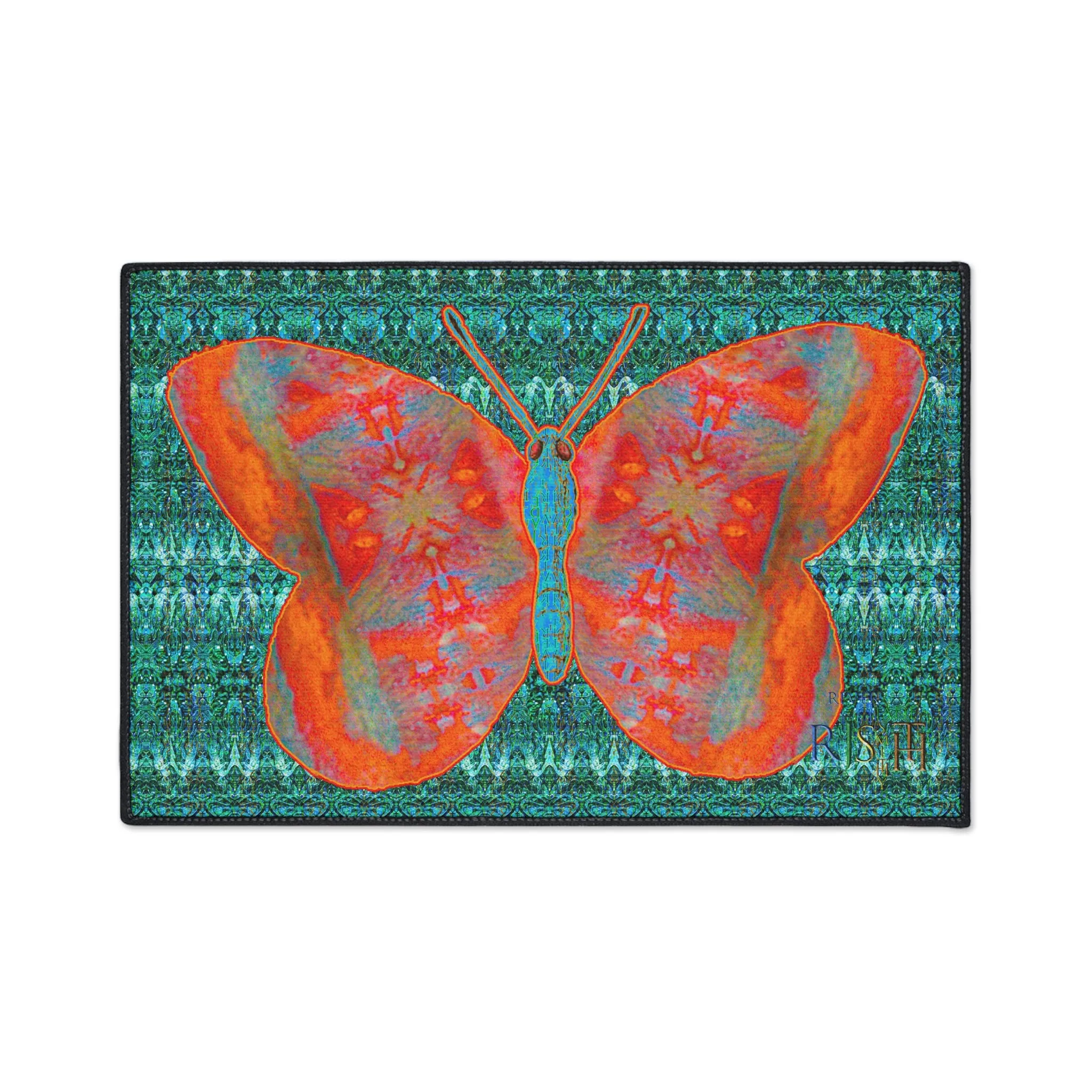 Heavy Duty Floor Mat (Butterfly Glade Denizen & Samhain Dream Thaw 12 & Blue Logo@Alchemic) RJSTH@Fabric#12_5 of 16 RJSTHw2025 RJS