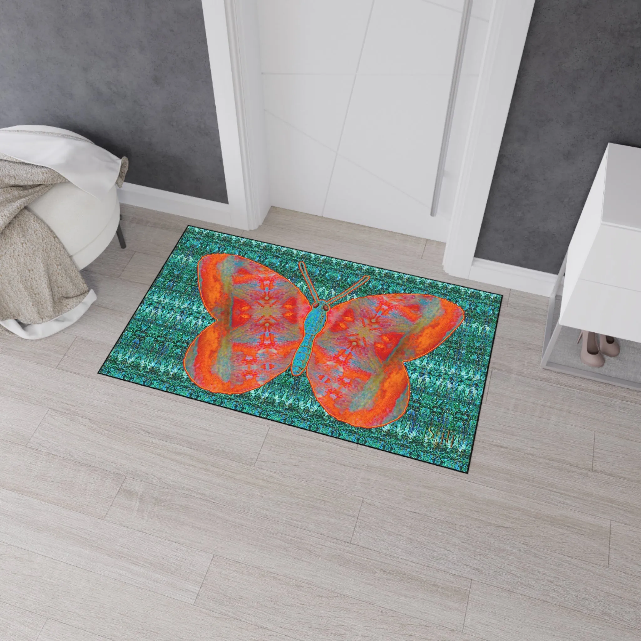 Heavy Duty Floor Mat (Butterfly Glade Denizen & Samhain Dream Thaw 12 & Blue Logo@Alchemic) RJSTH@Fabric#12_5 of 16 RJSTHw2025 RJS