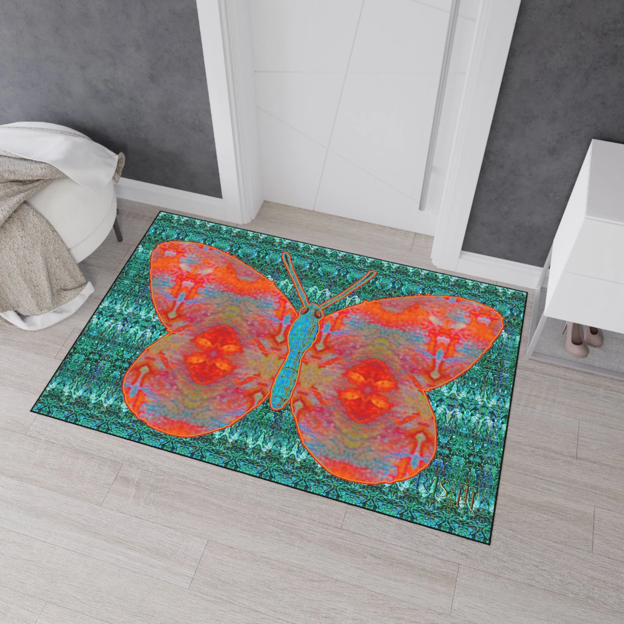Heavy Duty Floor Mat (Butterfly Glade Denizen & Samhain Dream Thaw 12 & Blue Logo@Alchemic) RJSTH@Fabric#12_8 of 16 RJSTHw2025 RJS