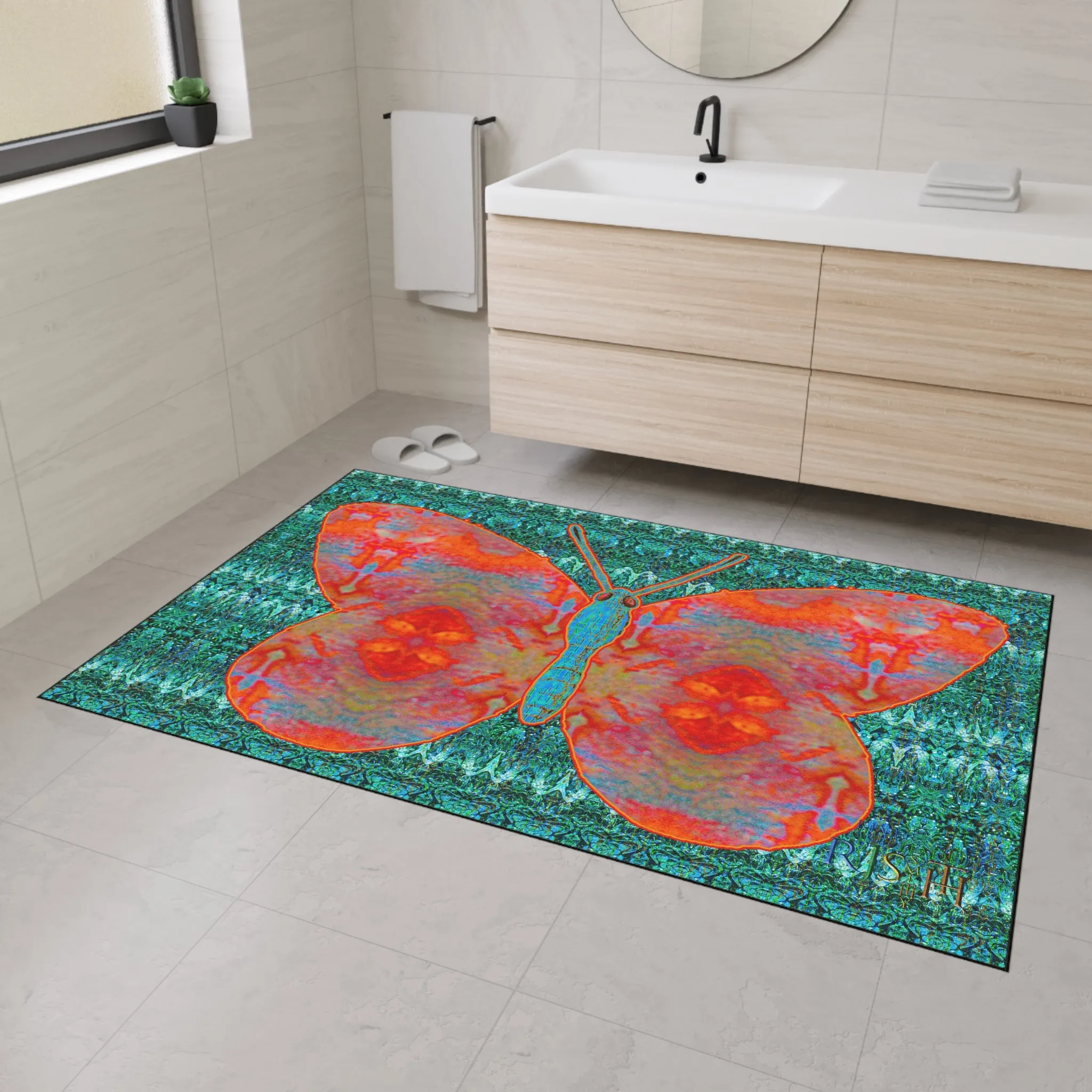 Heavy Duty Floor Mat (Butterfly Glade Denizen & Samhain Dream Thaw 12 & Blue Logo@Alchemic) RJSTH@Fabric#12_8 of 16 RJSTHw2025 RJS
