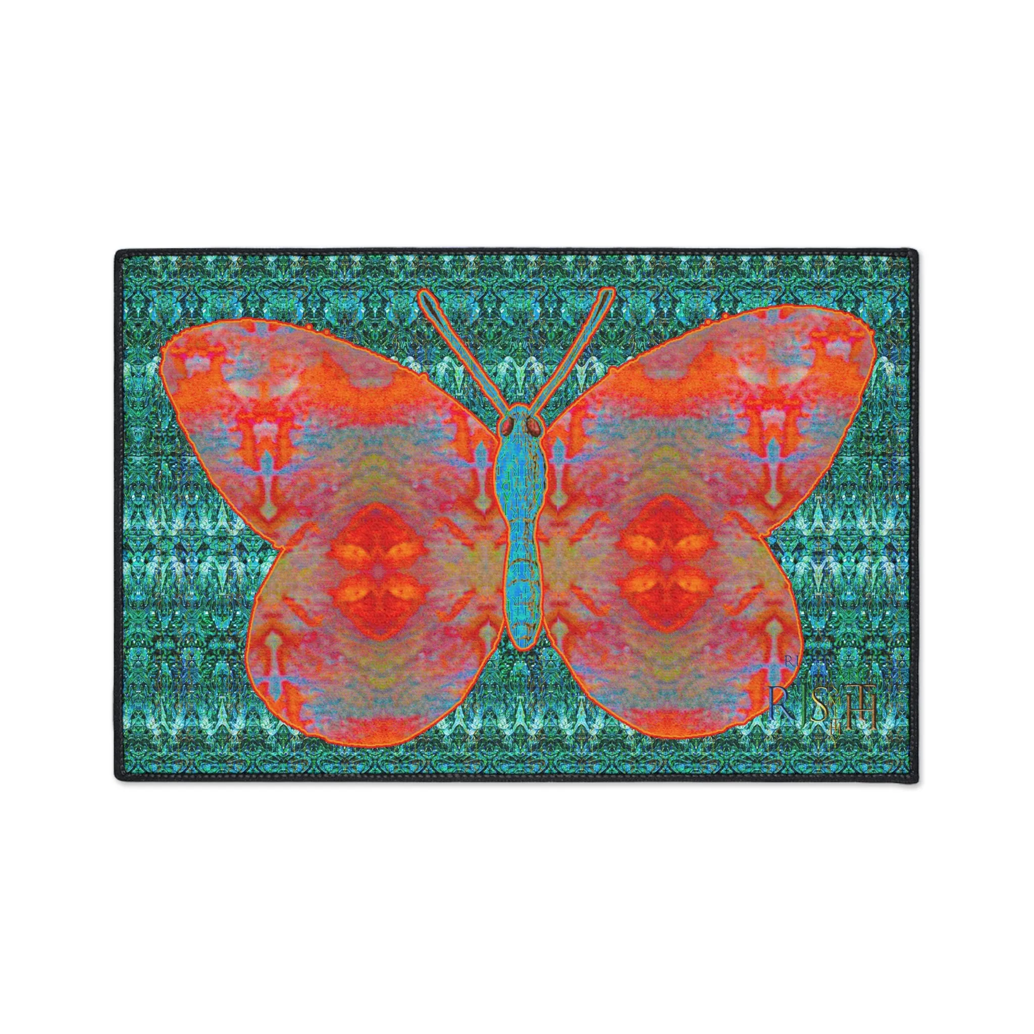 Heavy Duty Floor Mat (Butterfly Glade Denizen & Samhain Dream Thaw 12 & Blue Logo@Alchemic) RJSTH@Fabric#12_8 of 16 RJSTHw2025 RJS