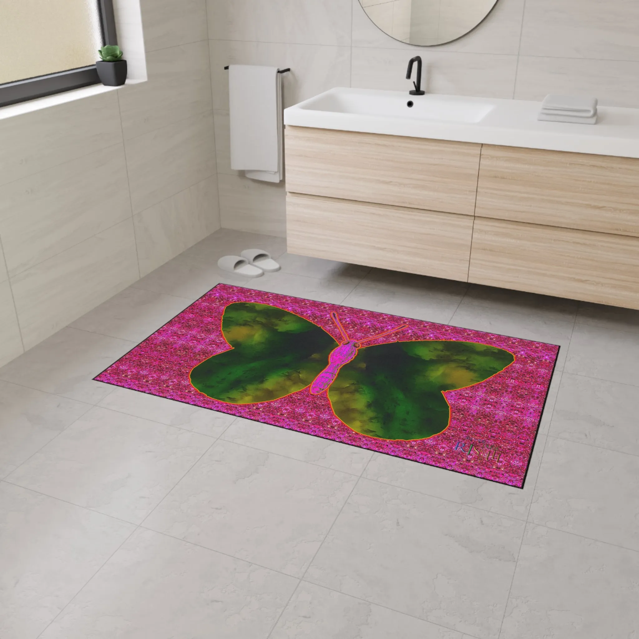 Heavy Duty Floor Mat (Butterfly Glade Denizen & Samhain Dream Thaw 13 & Pink Logo@Alchemic) RJSTH@Fabric#7_10 of 14 RJSTHw2025 RJS