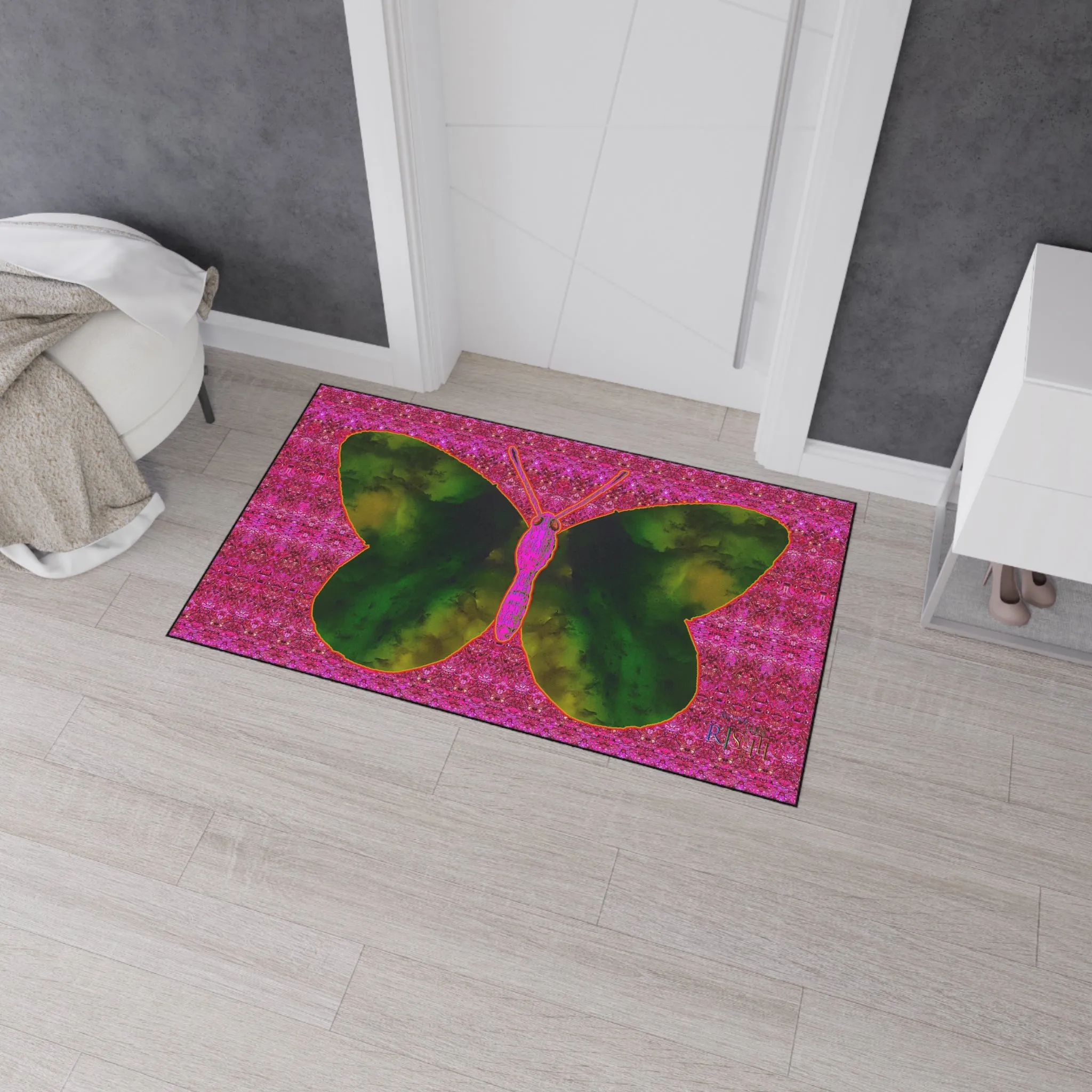 Heavy Duty Floor Mat (Butterfly Glade Denizen & Samhain Dream Thaw 13 & Pink Logo@Alchemic) RJSTH@Fabric#7_10 of 14 RJSTHw2025 RJS