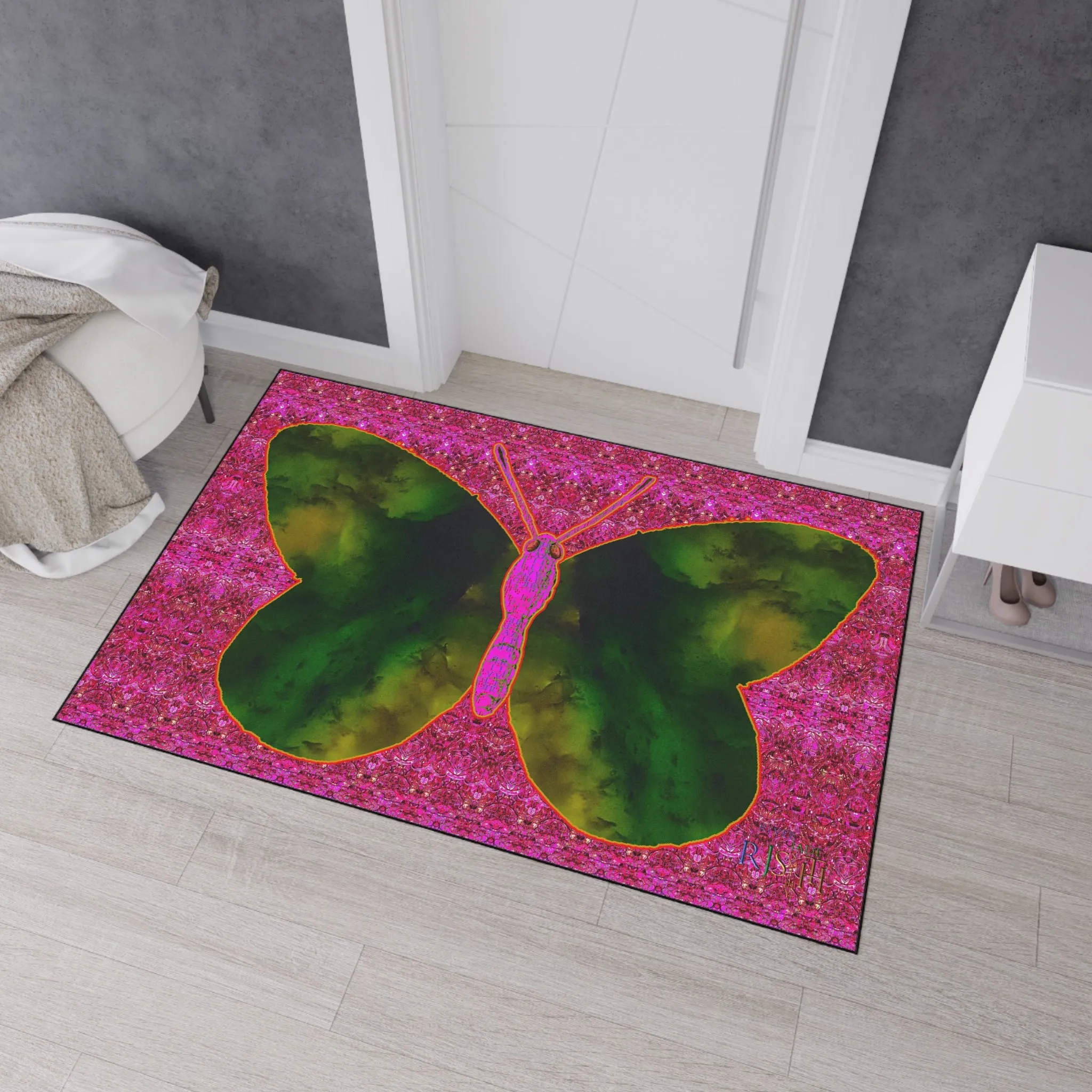 Heavy Duty Floor Mat (Butterfly Glade Denizen & Samhain Dream Thaw 13 & Pink Logo@Alchemic) RJSTH@Fabric#7_10 of 14 RJSTHw2025 RJS