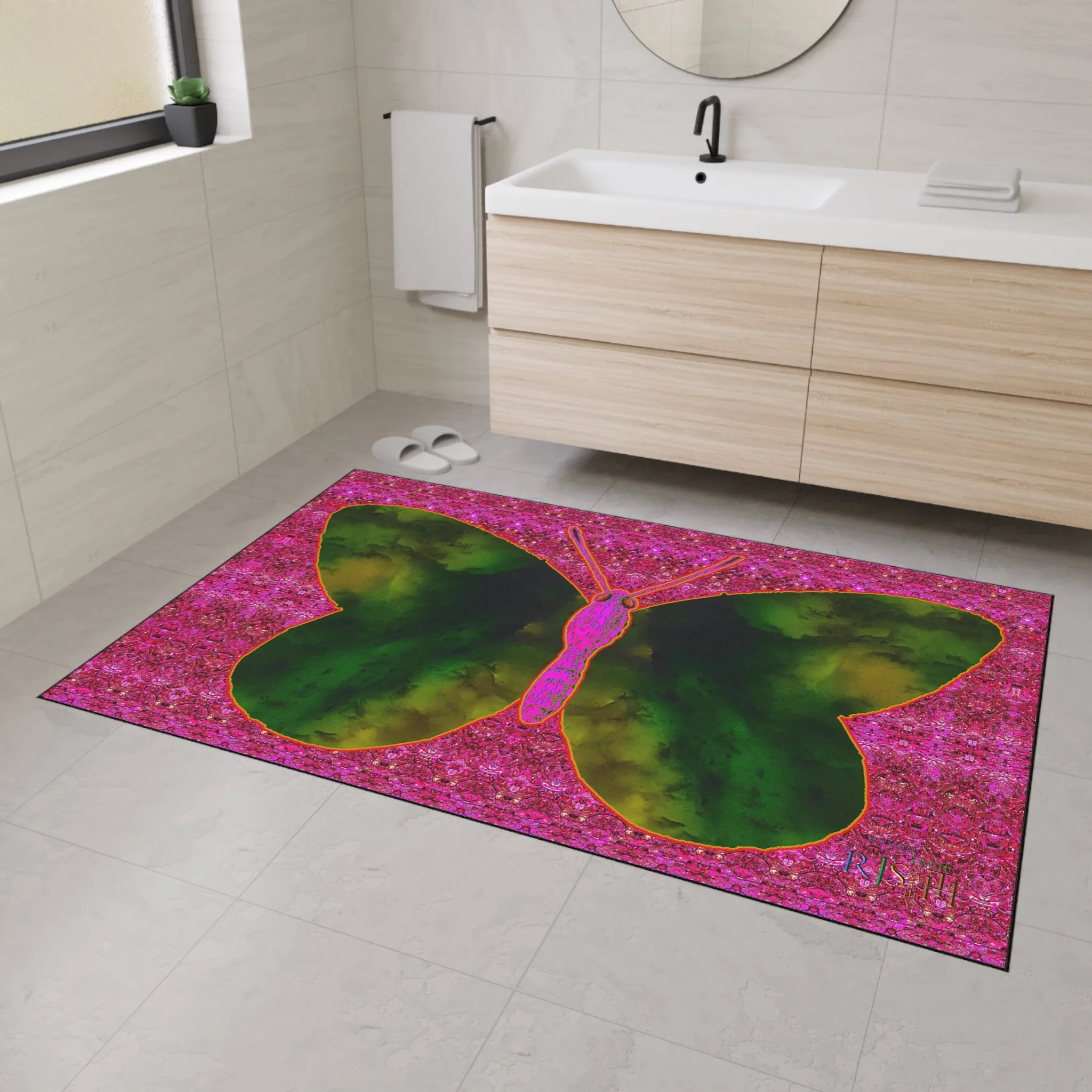 Heavy Duty Floor Mat (Butterfly Glade Denizen & Samhain Dream Thaw 13 & Pink Logo@Alchemic) RJSTH@Fabric#7_10 of 14 RJSTHw2025 RJS