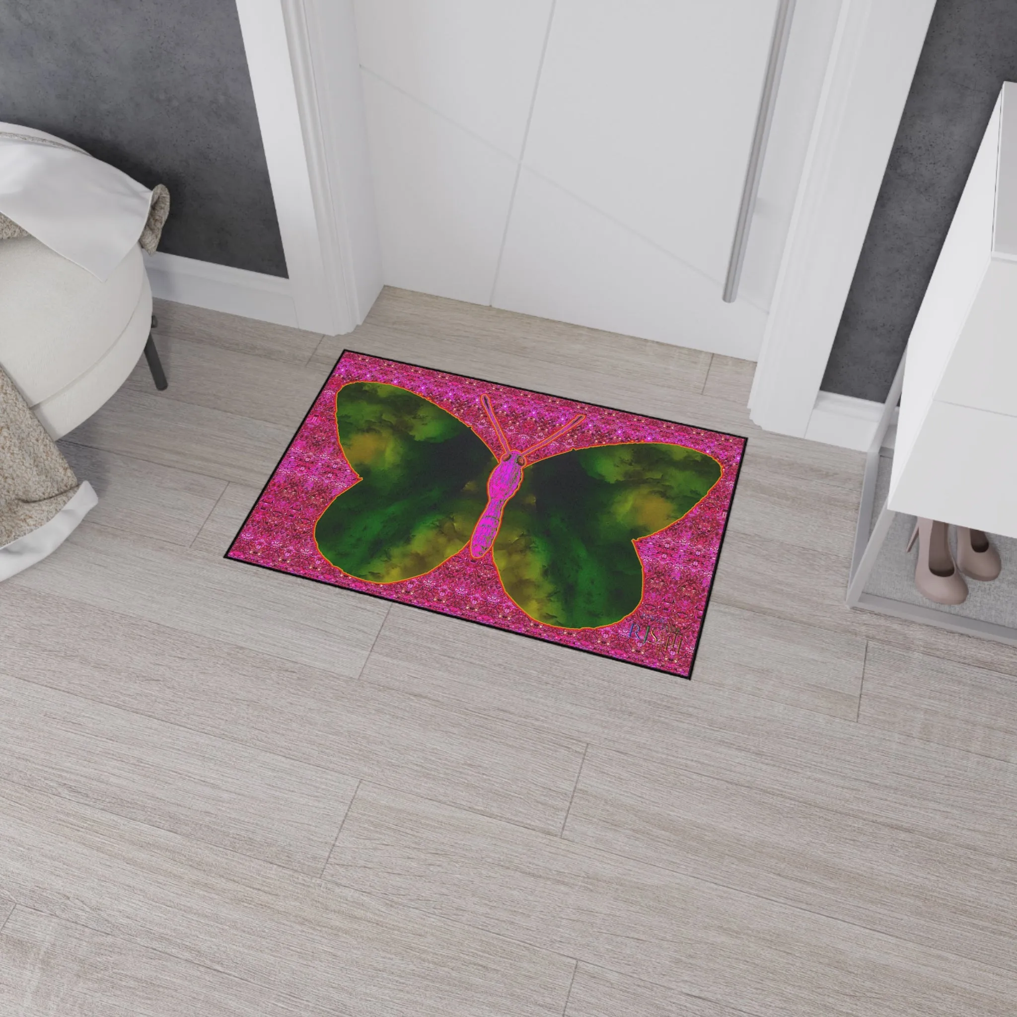 Heavy Duty Floor Mat (Butterfly Glade Denizen & Samhain Dream Thaw 13 & Pink Logo@Alchemic) RJSTH@Fabric#7_10 of 14 RJSTHw2025 RJS