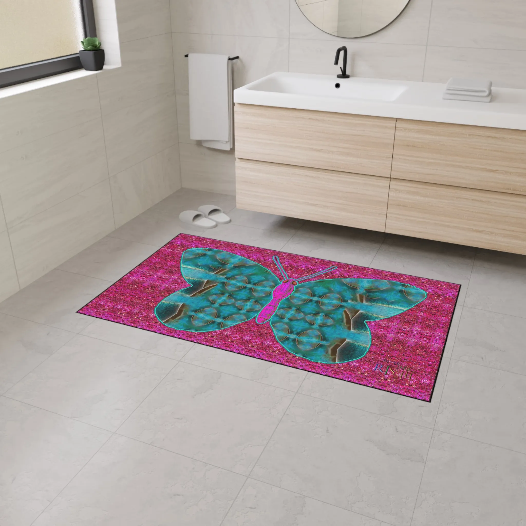 Heavy Duty Floor Mat (Butterfly Glade Denizen & Samhain Dream Thaw 13 & Pink Logo@Alchemic) RJSTH@Fabric#8_11 of 16 RJSTHw2025 RJS