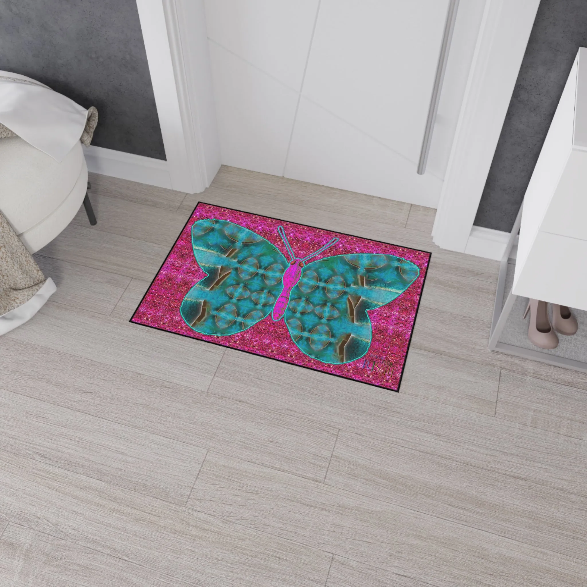 Heavy Duty Floor Mat (Butterfly Glade Denizen & Samhain Dream Thaw 13 & Pink Logo@Alchemic) RJSTH@Fabric#8_11 of 16 RJSTHw2025 RJS