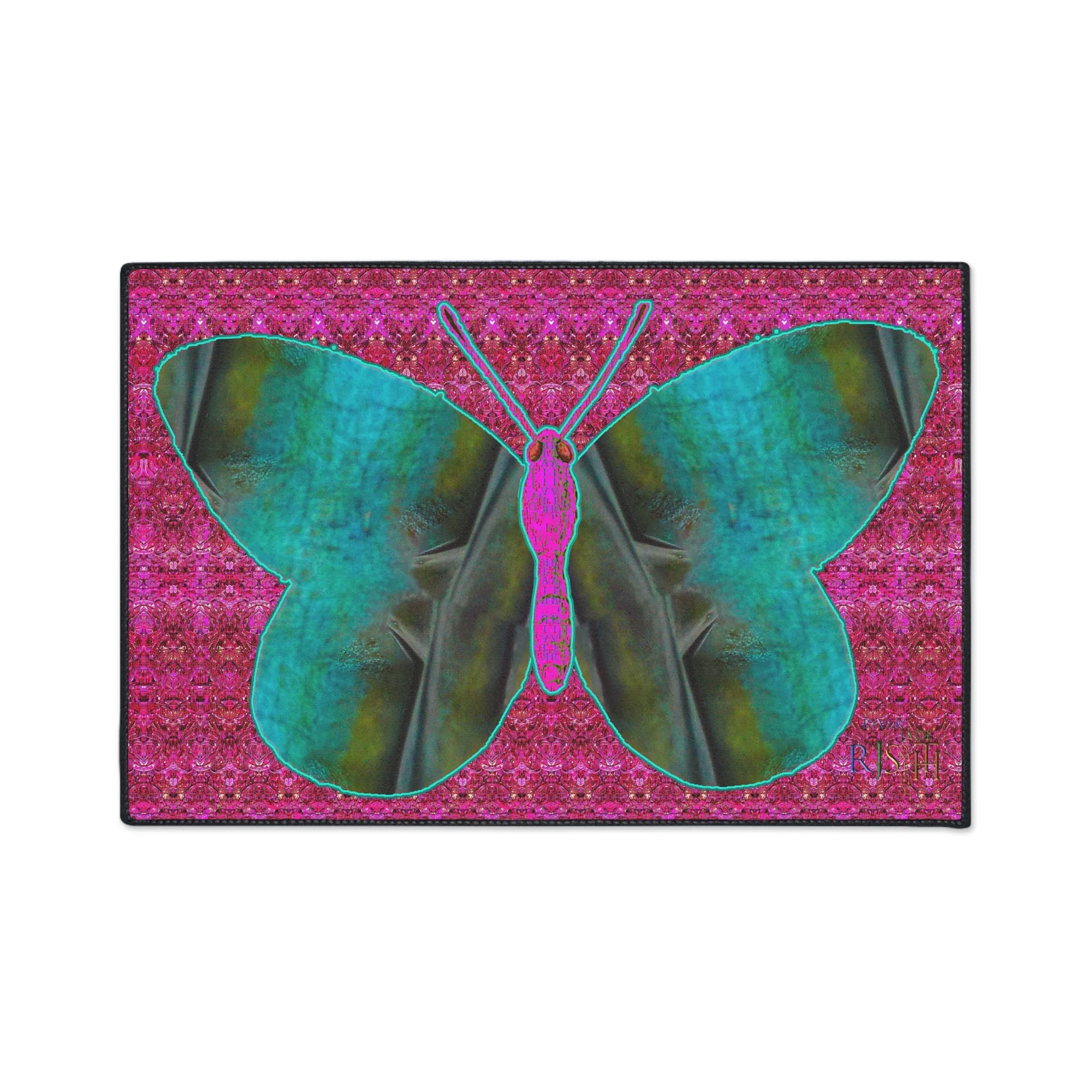 Heavy Duty Floor Mat (Butterfly Glade Denizen & Samhain Dream Thaw 13 & Pink Logo@Alchemic) RJSTH@Fabric#8_8 of 16 RJSTHw2025 RJS