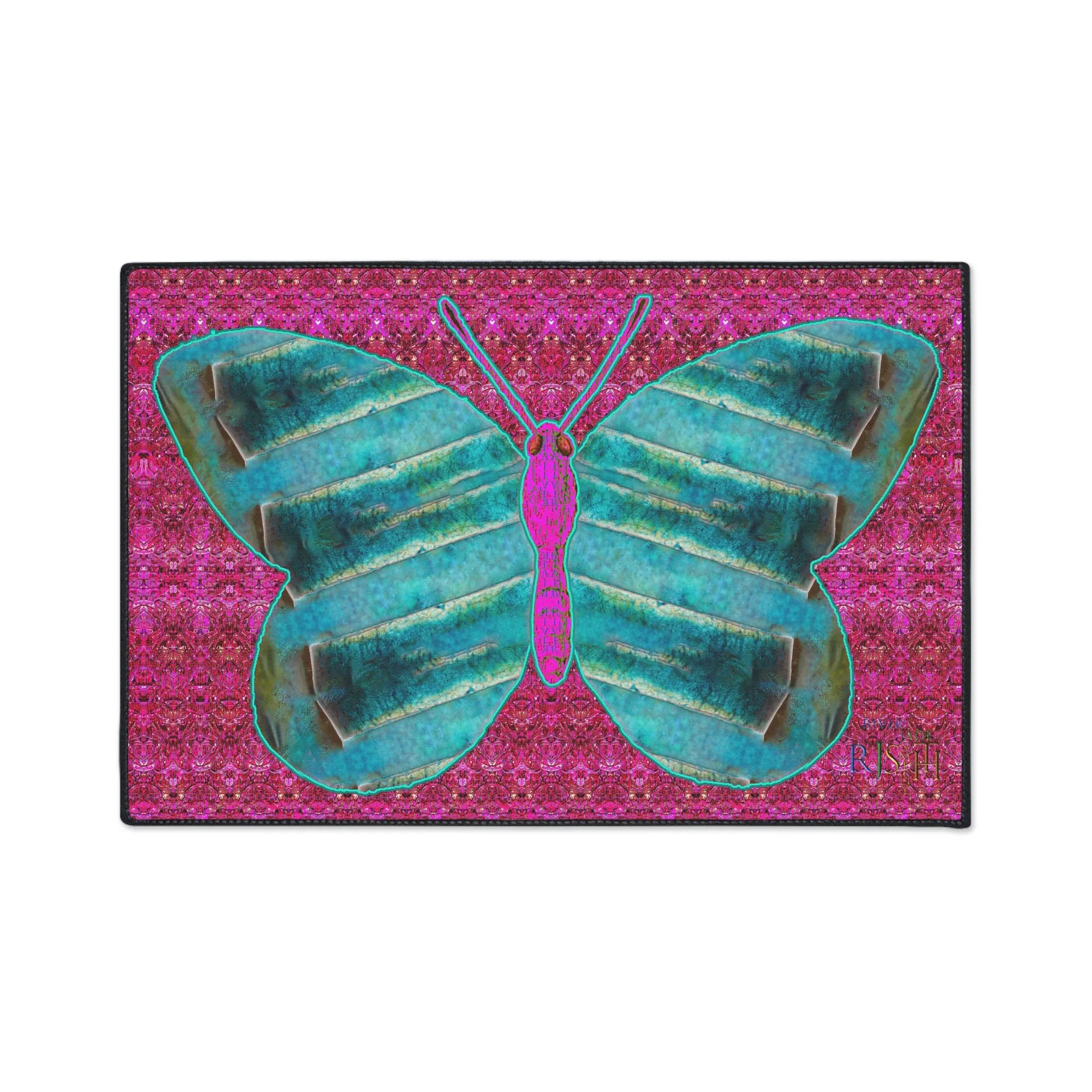 Heavy Duty Floor Mat (Butterfly Glade Denizen & Samhain Dream Thaw 13 & Pink Logo@Alchemic) RJSTH@Fabric#8_9 of 16 RJSTHw2025 RJS