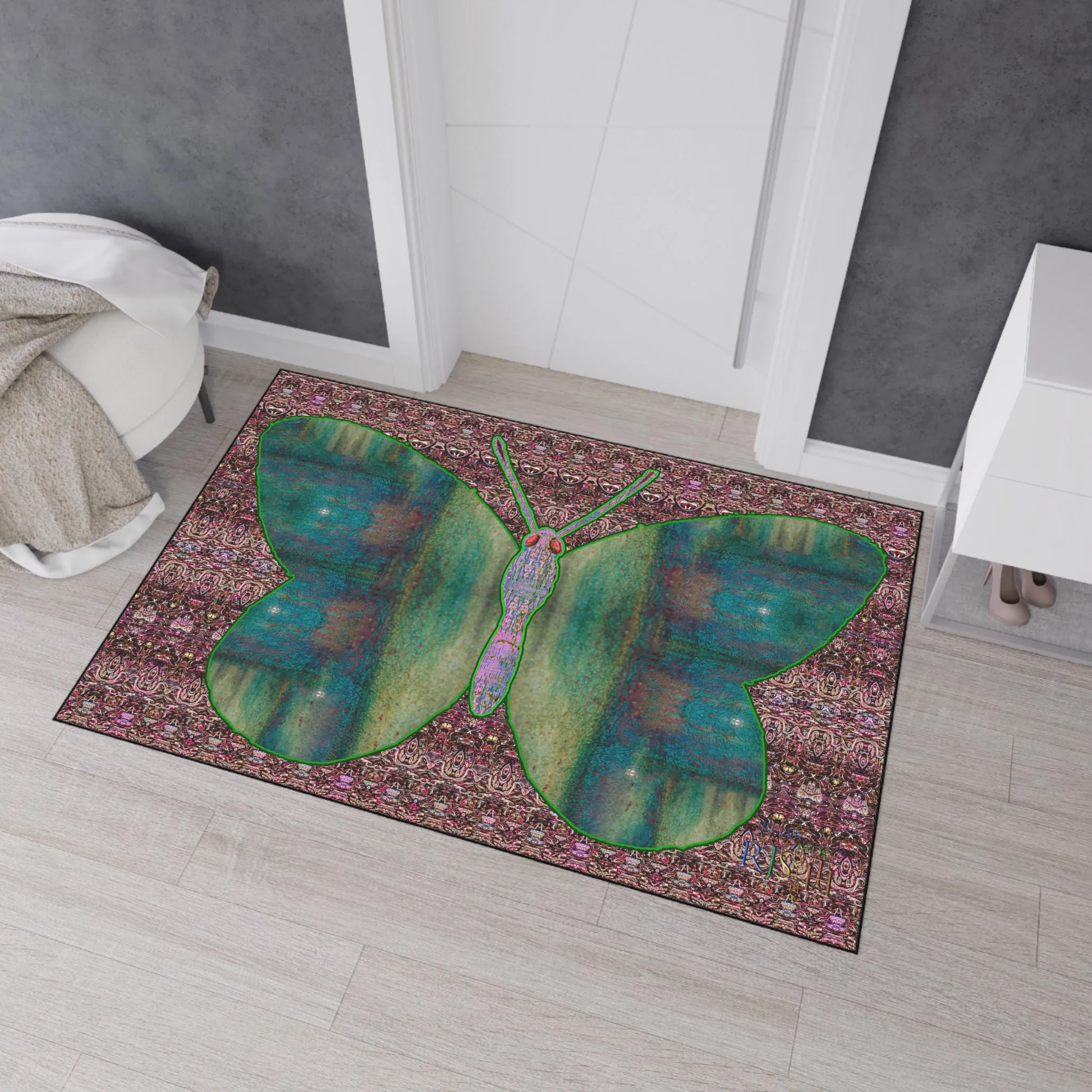 Heavy Duty Floor Mat (Butterfly Glade Denizen & Samhain Dream Thaw 14 & Purple Logo@Alchemic) RJSTH@Fabric#4_10 of 15 RJSTHw2025 RJS