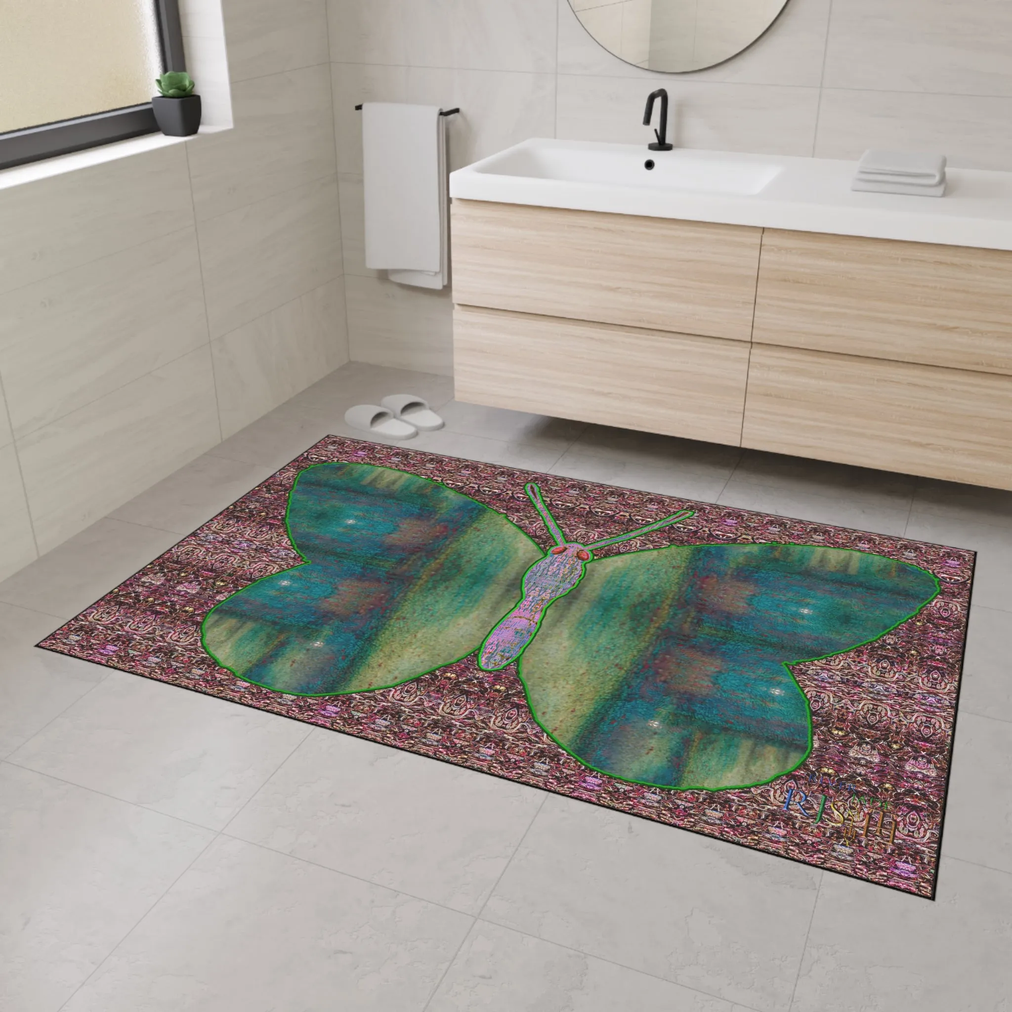 Heavy Duty Floor Mat (Butterfly Glade Denizen & Samhain Dream Thaw 14 & Purple Logo@Alchemic) RJSTH@Fabric#4_10 of 15 RJSTHw2025 RJS