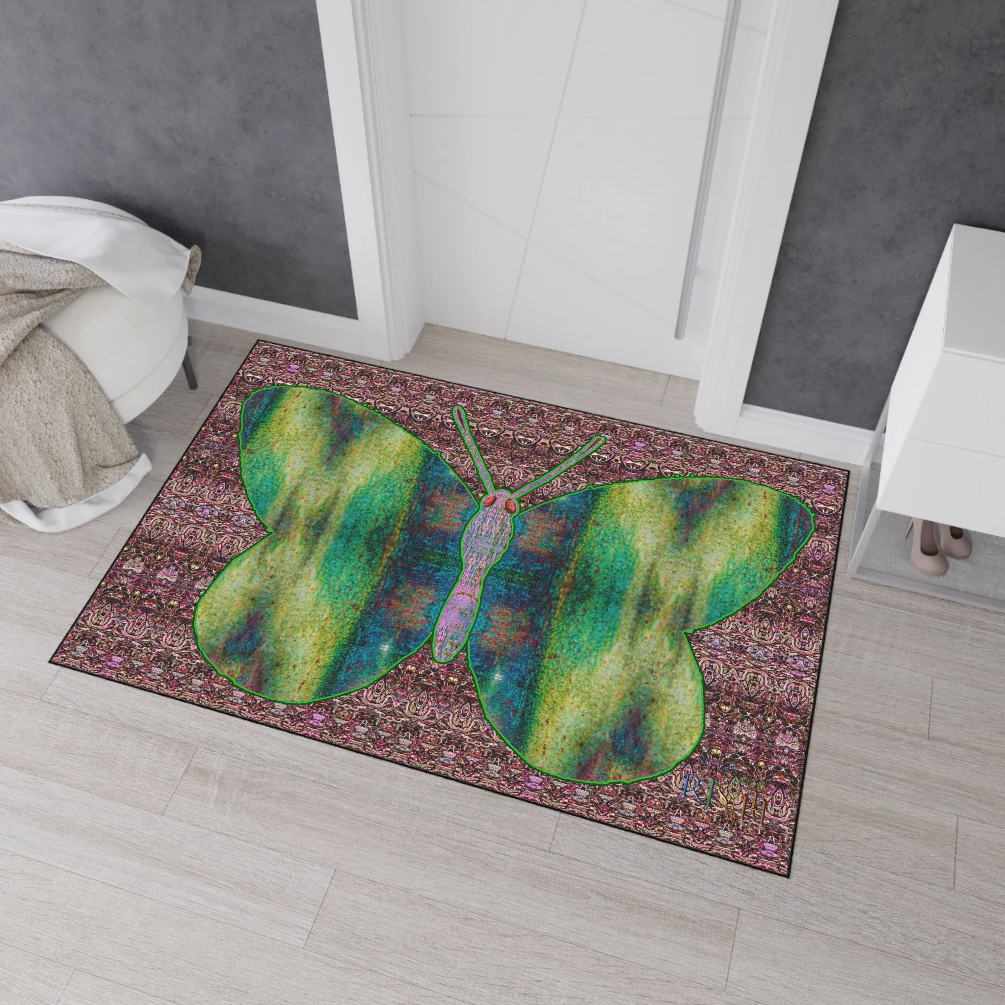 Heavy Duty Floor Mat (Butterfly Glade Denizen & Samhain Dream Thaw 14 & Purple Logo@Alchemic) RJSTH@Fabric#4_12 of 15 RJSTHw2025 RJS
