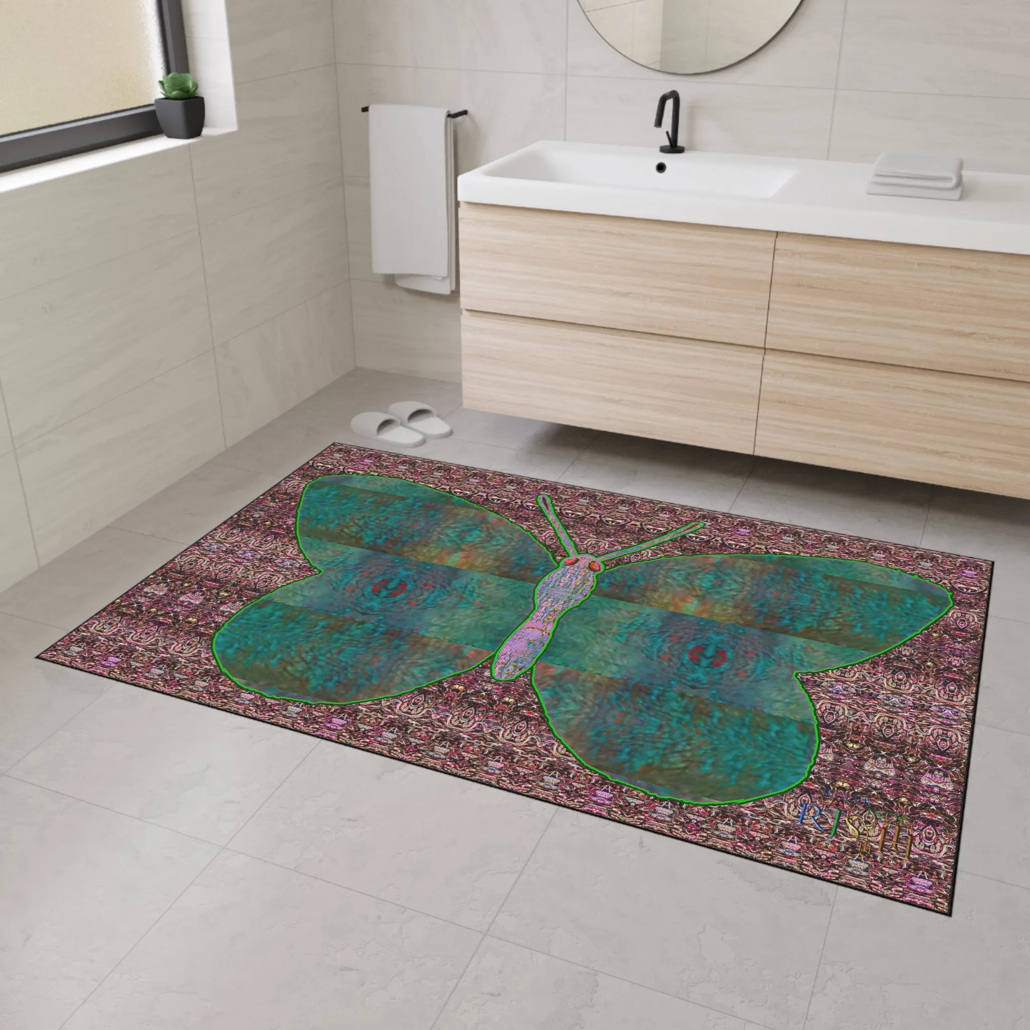 Heavy Duty Floor Mat (Butterfly Glade Denizen & Samhain Dream Thaw 14 & Purple Logo@Alchemic) RJSTH@Fabric#4_15 of 15 RJSTHw2025 RJS