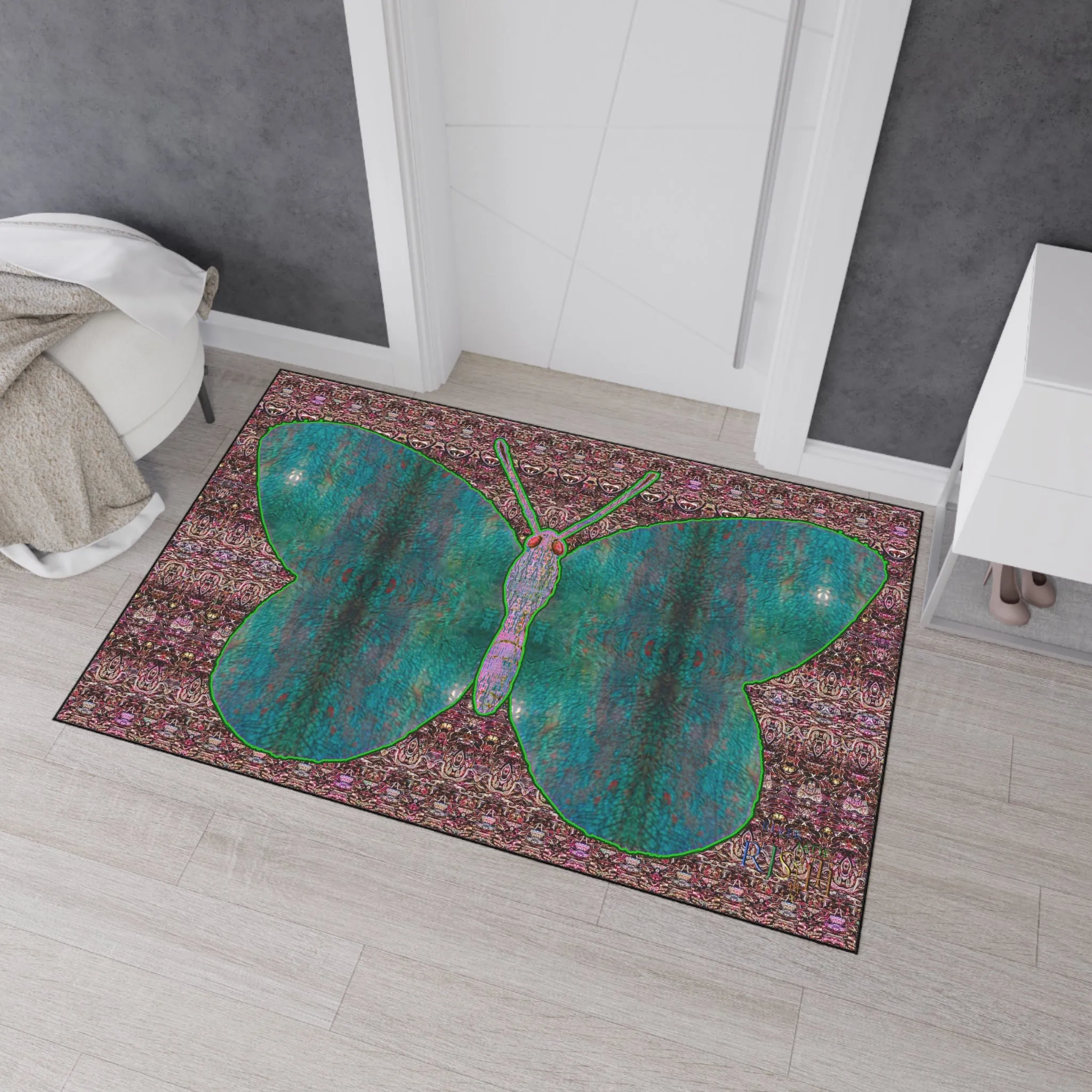 Heavy Duty Floor Mat (Butterfly Glade Denizen & Samhain Dream Thaw 14 & Purple Logo@Alchemic) RJSTH@Fabric#4_9 of 15 RJSTHw2025 RJS