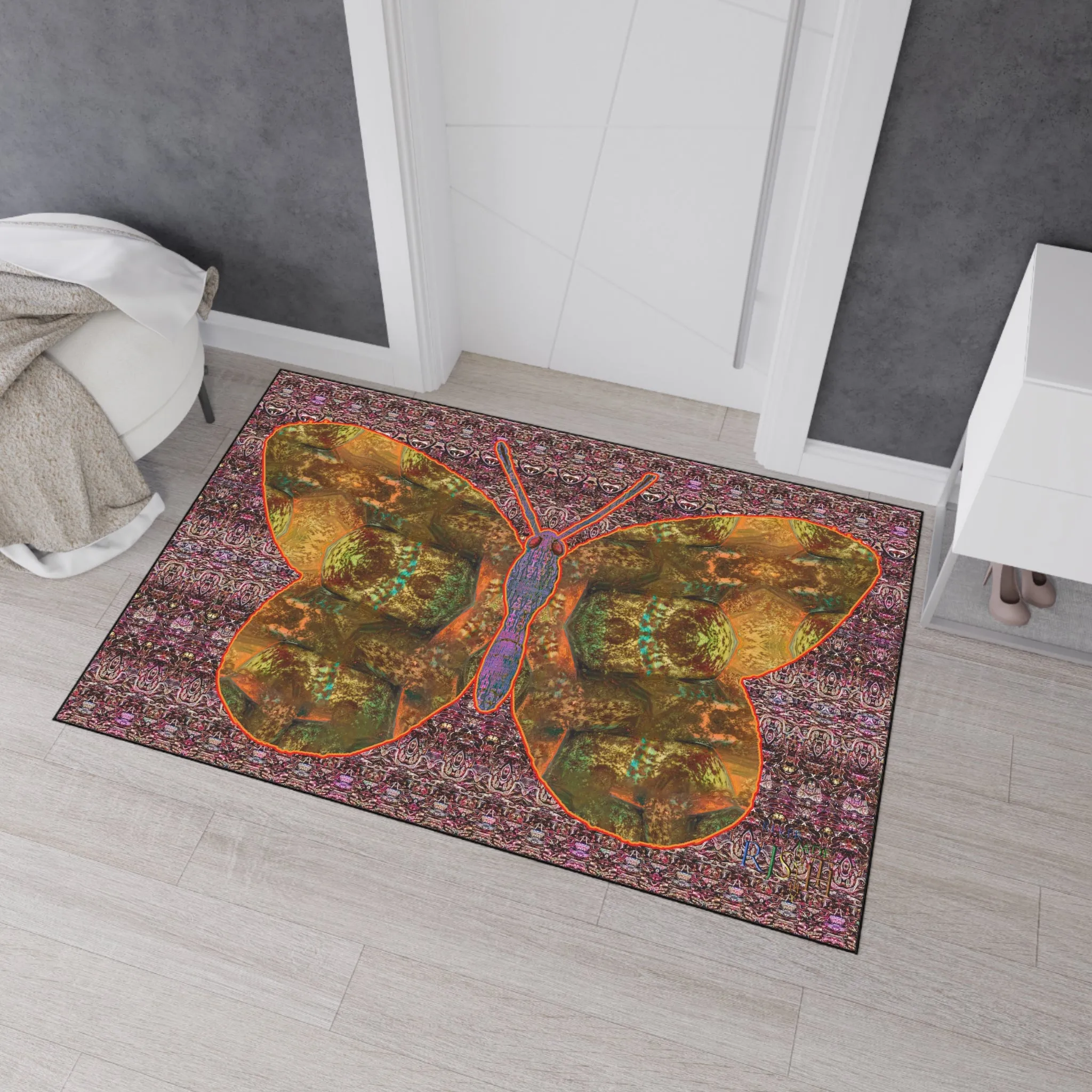 Heavy Duty Floor Mat (Butterfly Glade Denizen & Samhain Dream Thaw 14 & Purple Logo@Alchemic) RJSTH@Fabric#6_7 of 16 RJSTHw2025 RJS