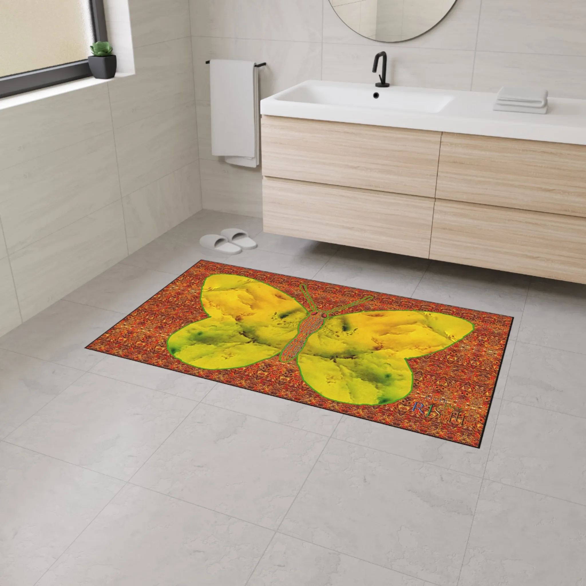 Heavy Duty Floor Mat (Butterfly Glade Denizen & Samhain Dream Thaw 15 & Orange Logo@Alchemic) RJSTH@Fabric#1_14 of 15 RJSTHw2025 RJS