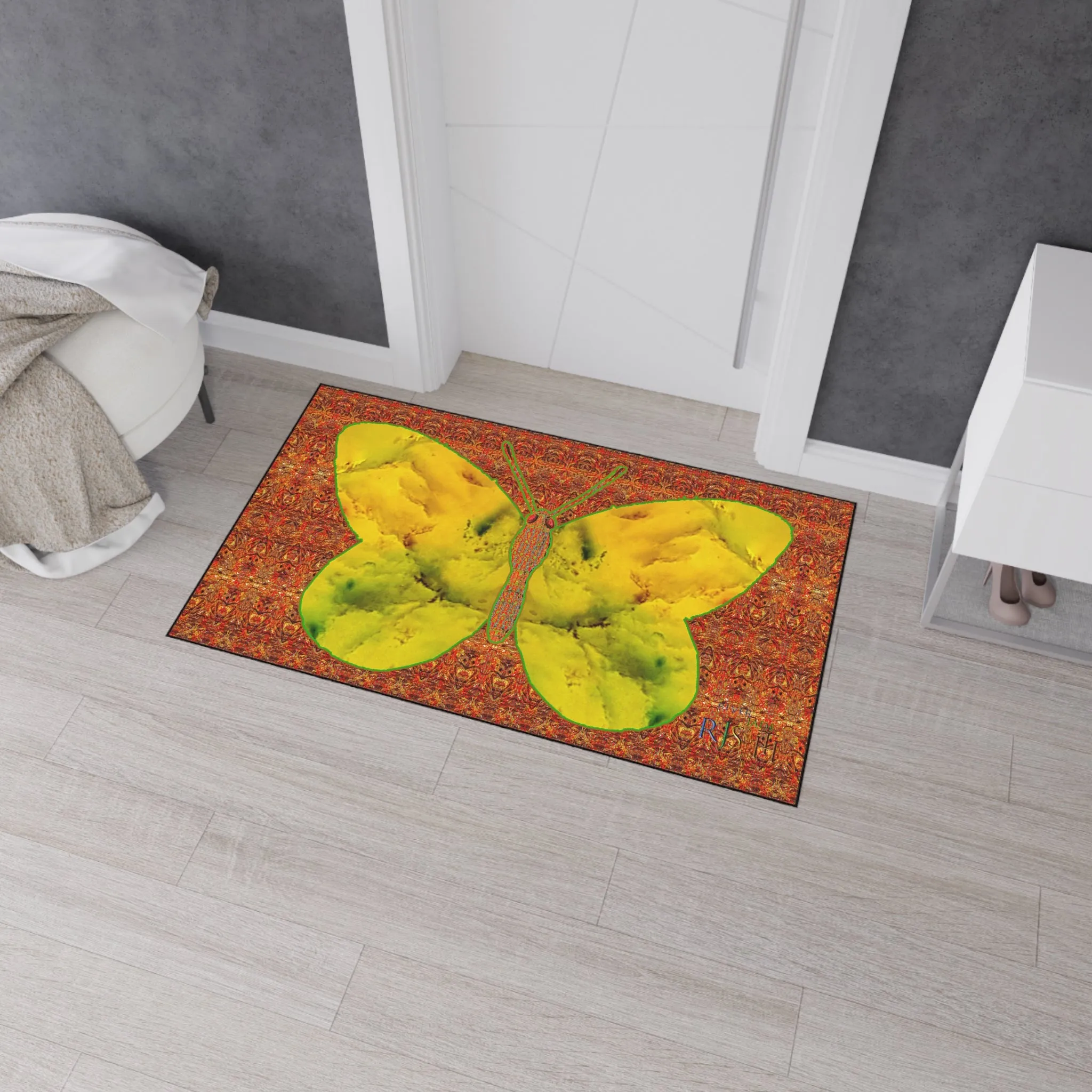 Heavy Duty Floor Mat (Butterfly Glade Denizen & Samhain Dream Thaw 15 & Orange Logo@Alchemic) RJSTH@Fabric#1_14 of 15 RJSTHw2025 RJS